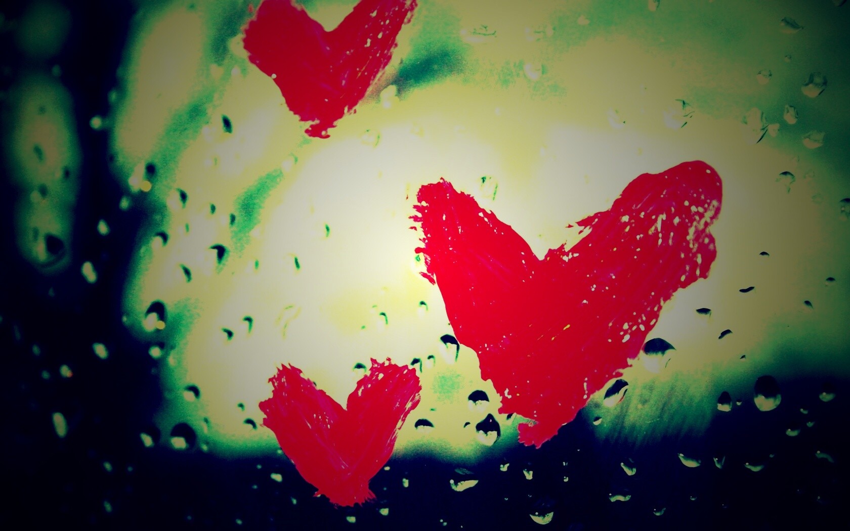 Сердечки помадой обои