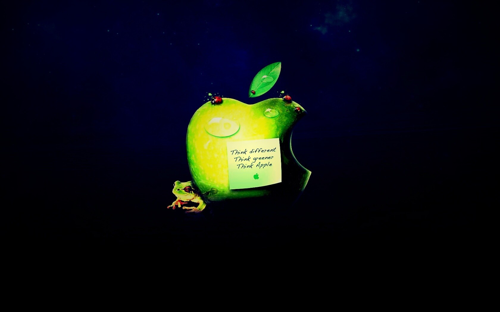 Think different, think greener, think Apple обои