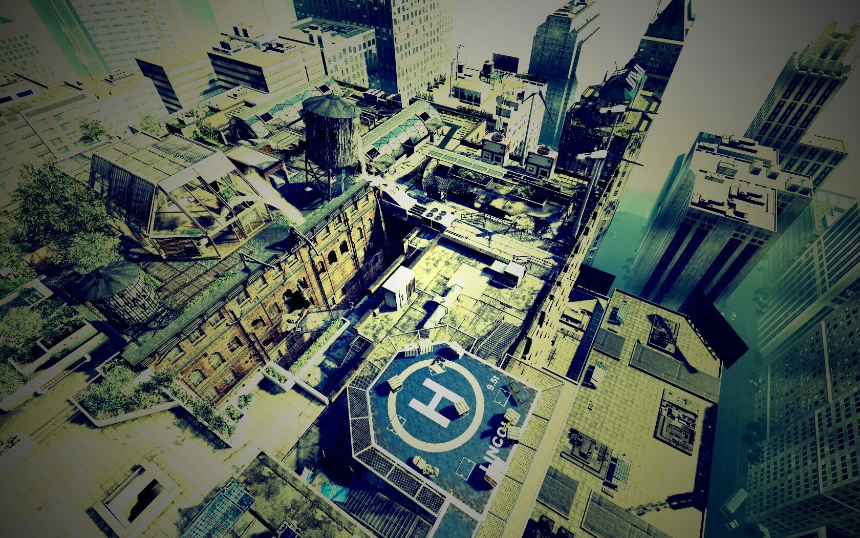 Вид сверху на карту уровня из Crysis 2 обои