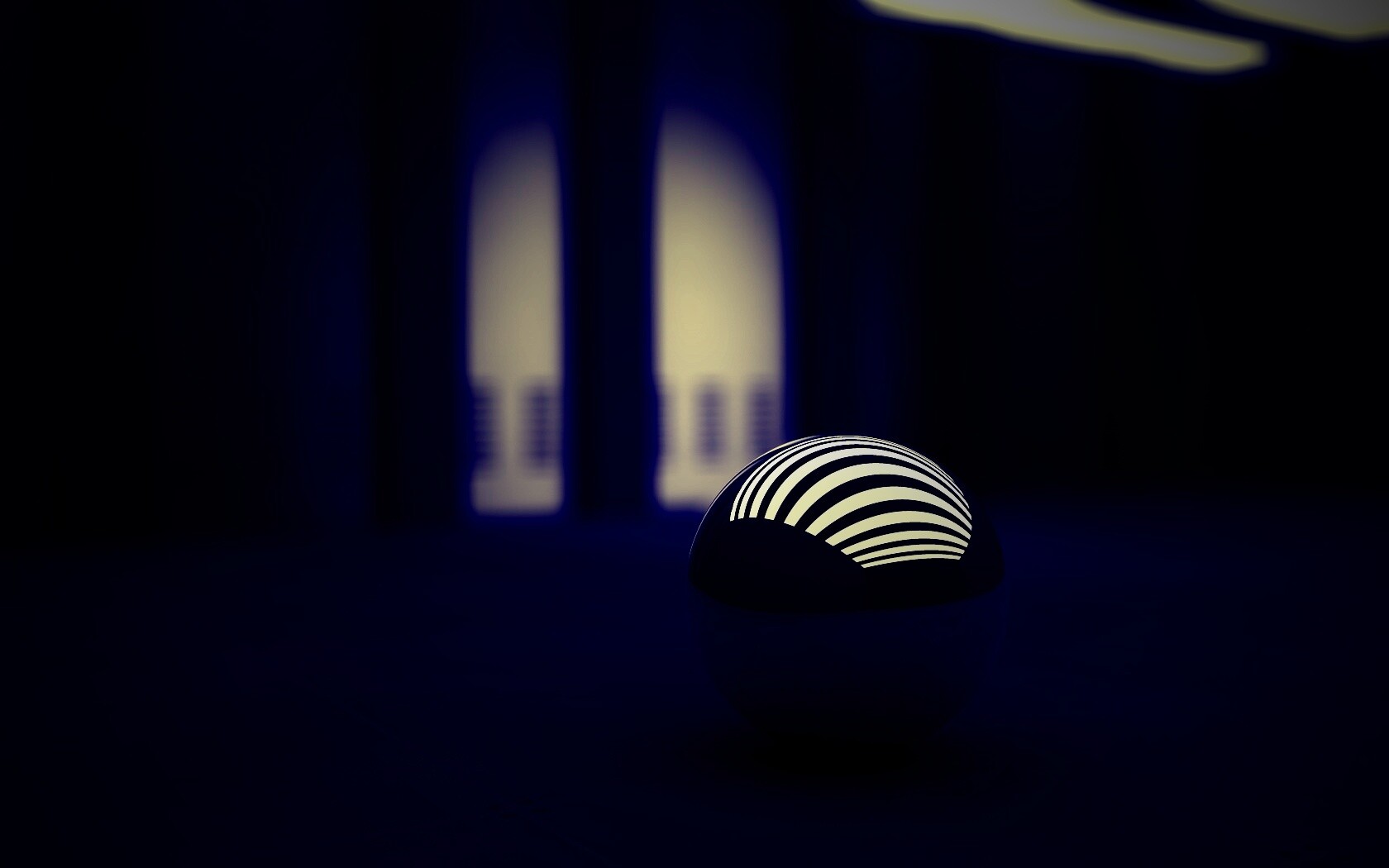 Трехмерный блестящий металлический шарик обои