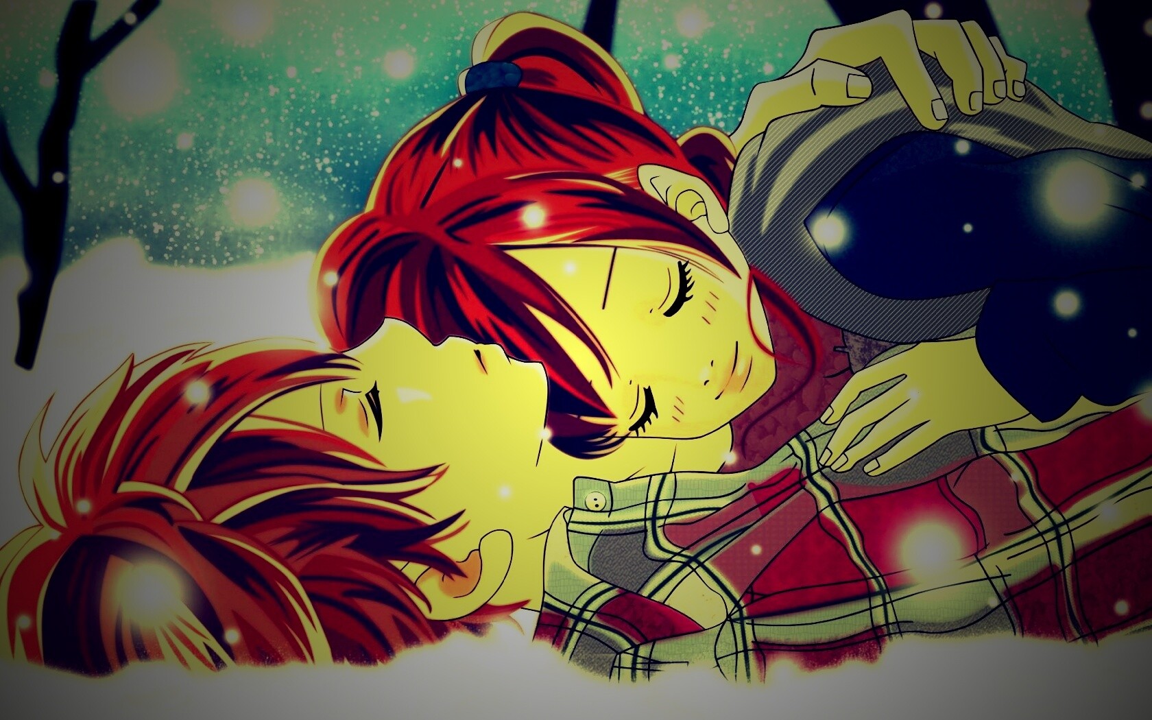 Двое на снегу из Bokura Ga Ita обои