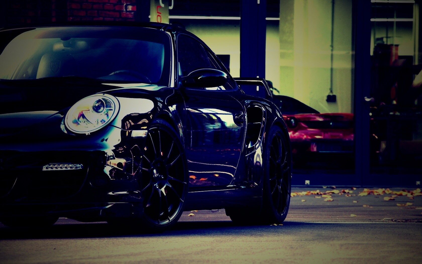 Порш на улице обои