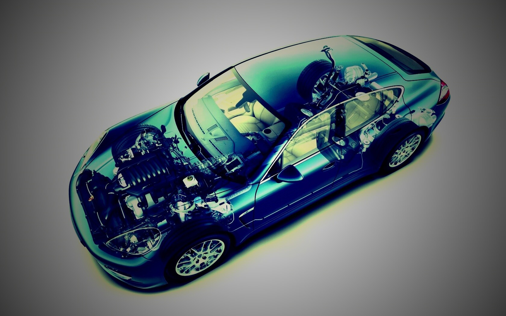 3D схема ходовой Порше обои