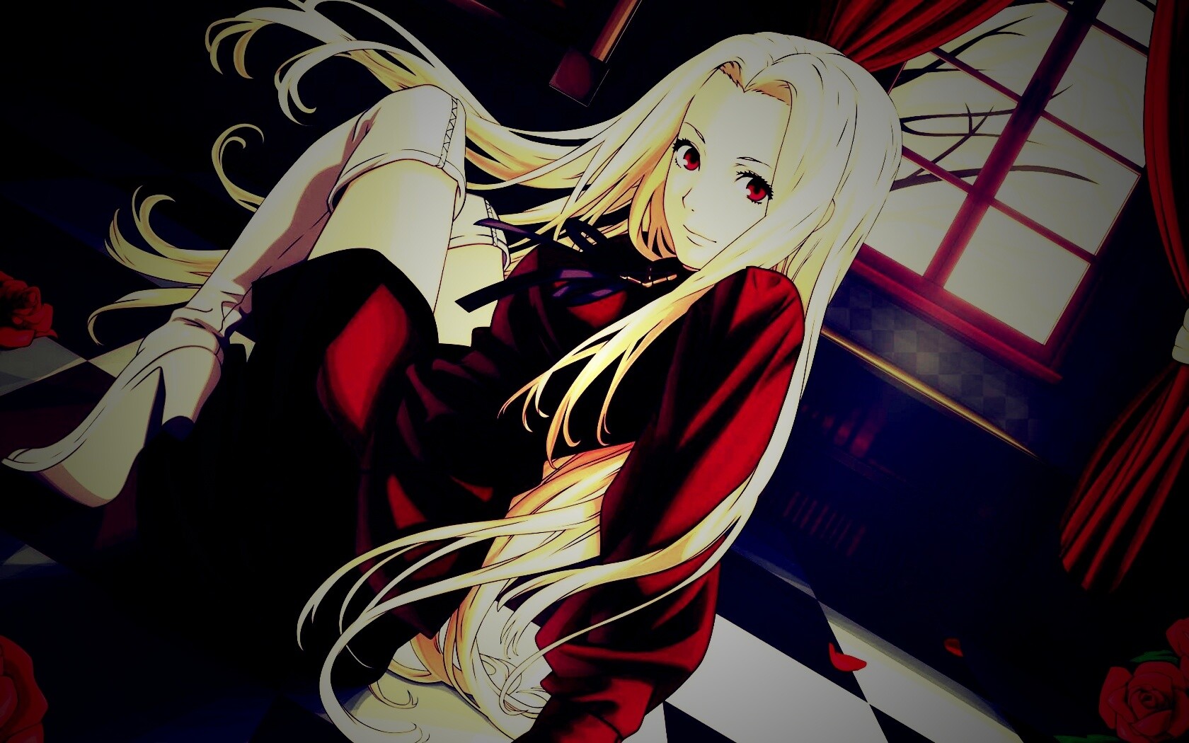 Блондинка в белых сапогах обои