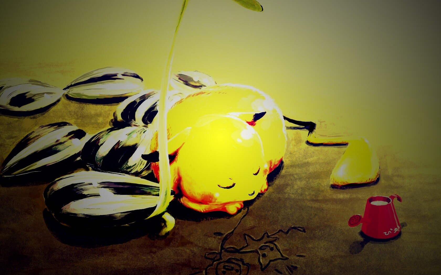 Пикачу отдыхает обои