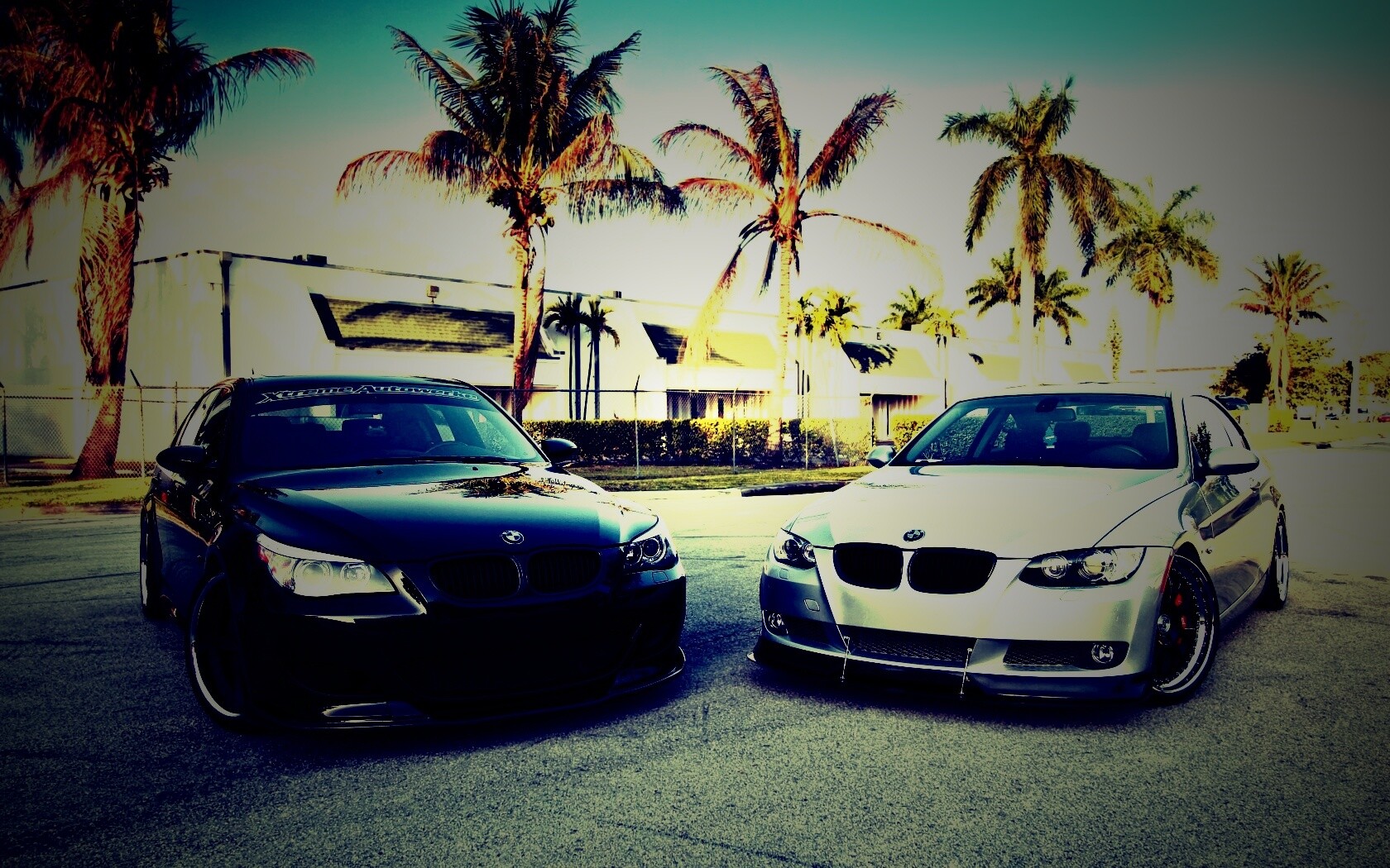 Чёрный и серебристый BMW обои