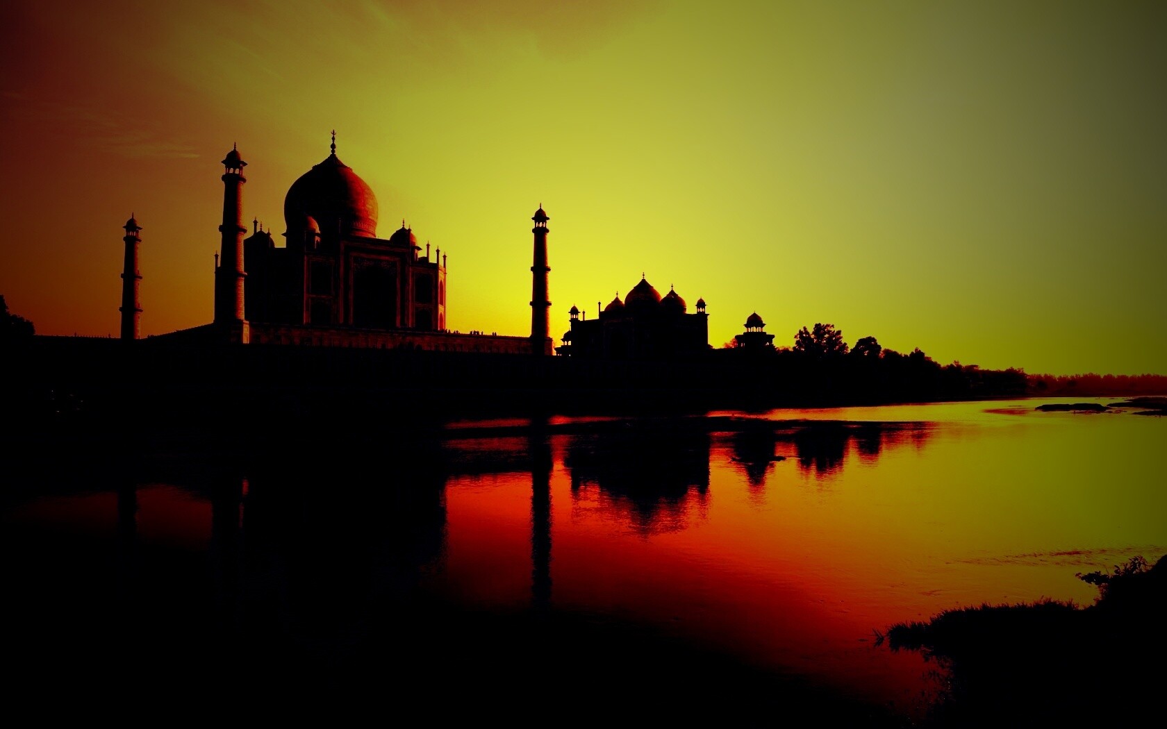 Тадж Махал в сумерках обои