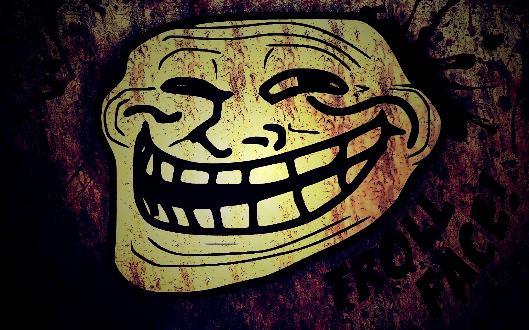 Trollface в стиле гранж обои