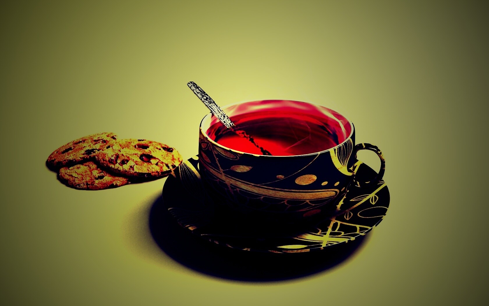 Чаек с печеньками обои