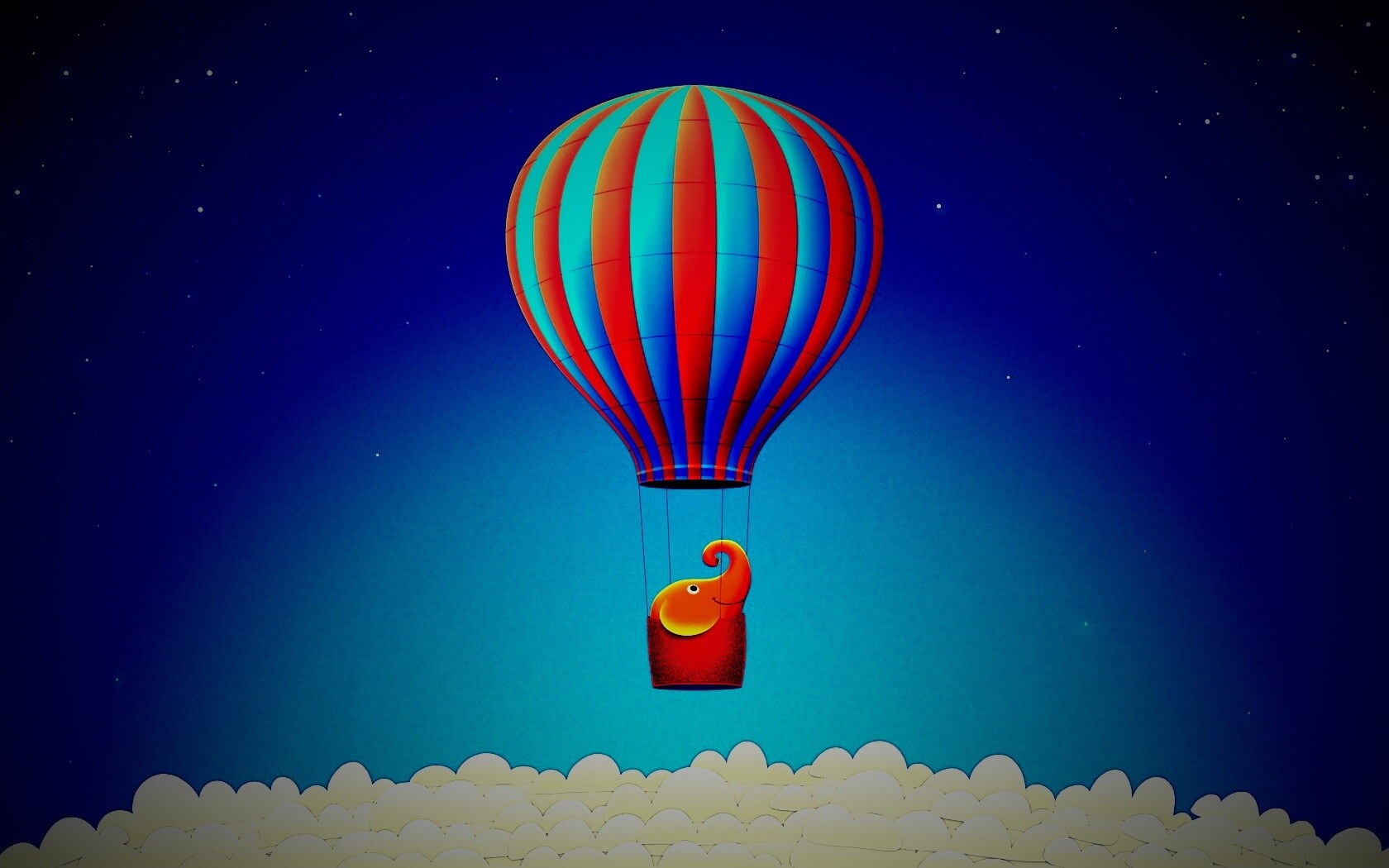 Слон на воздушном шаре обои