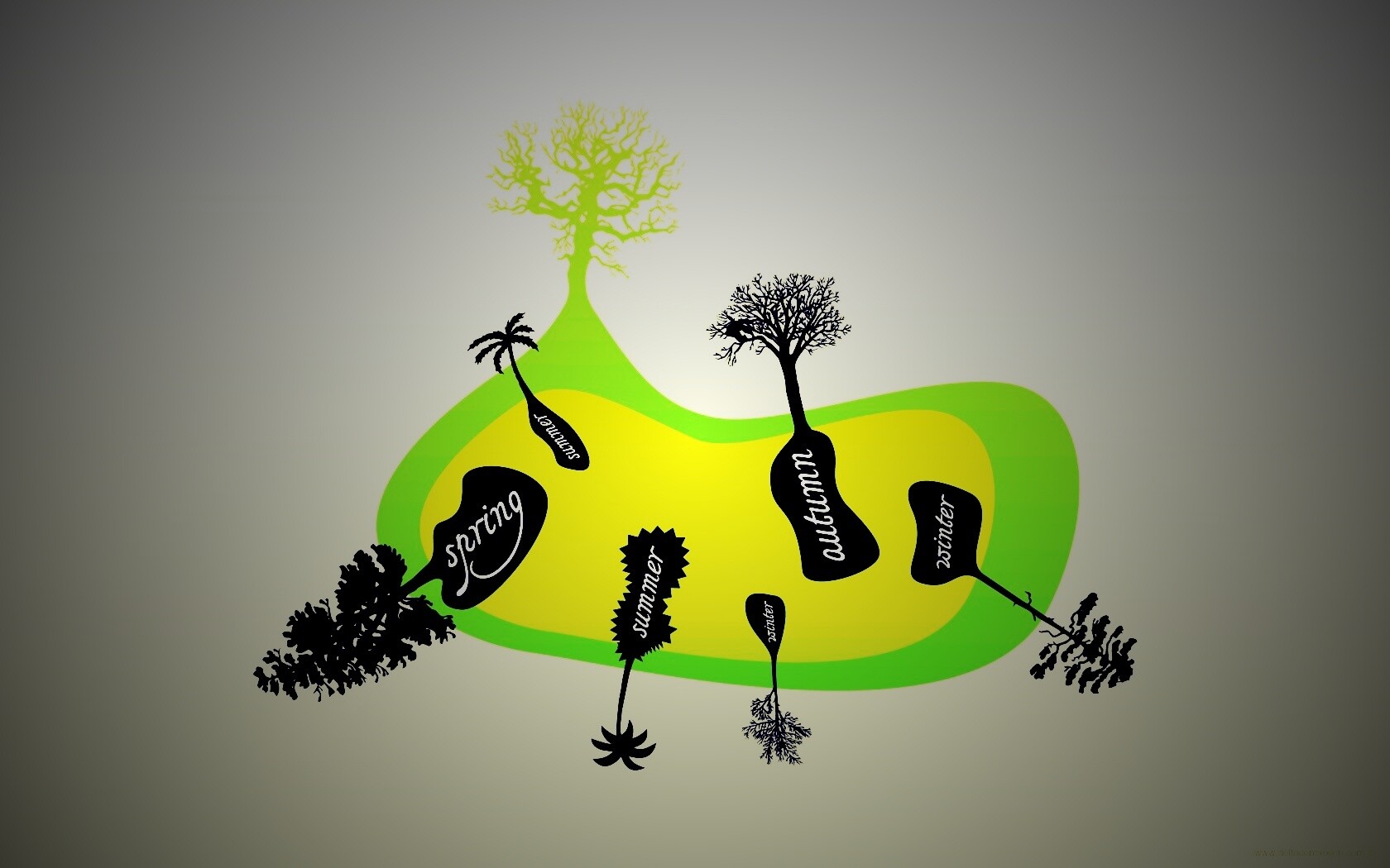 Деревья времен года обои