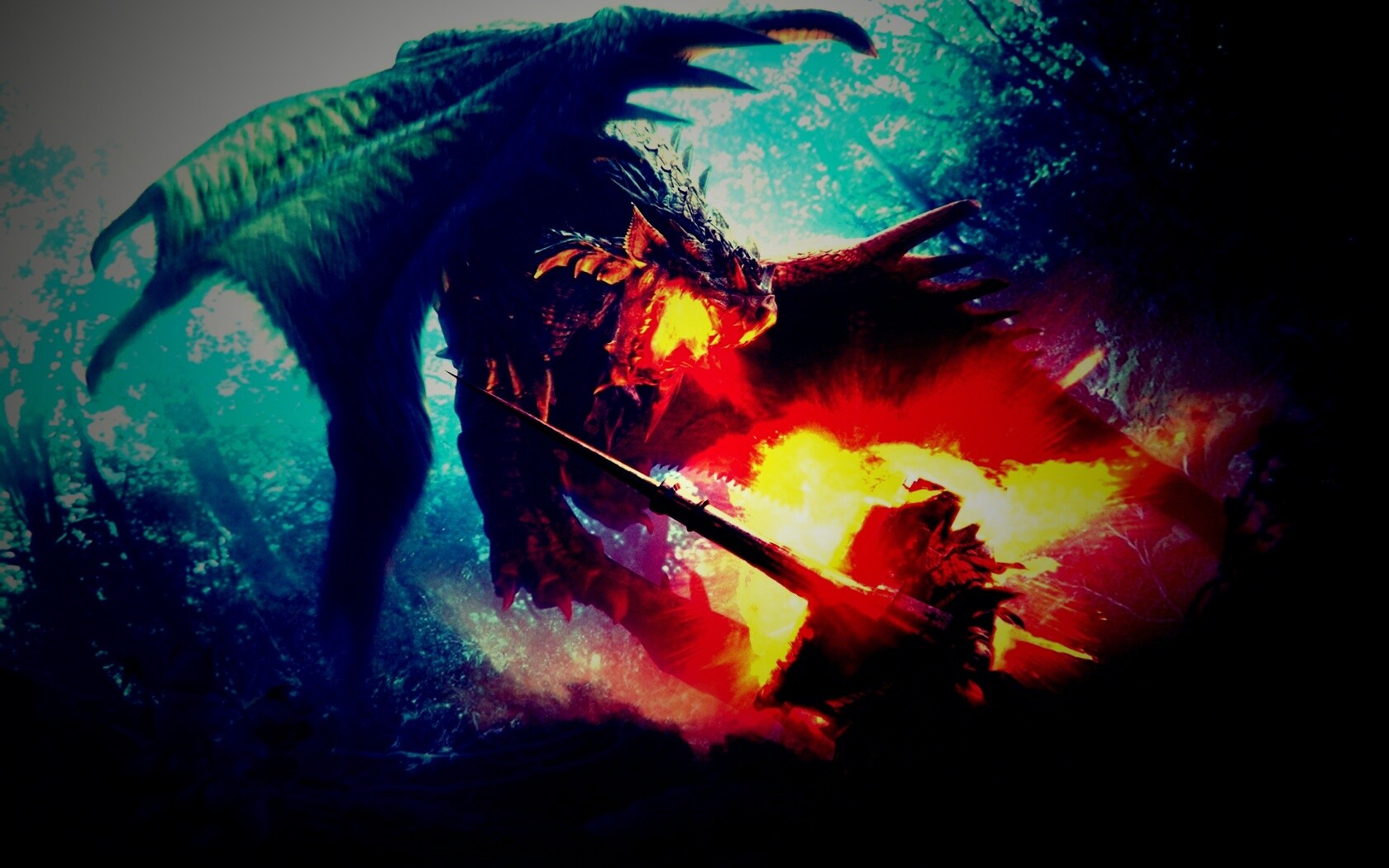 Атакующий дракон обои