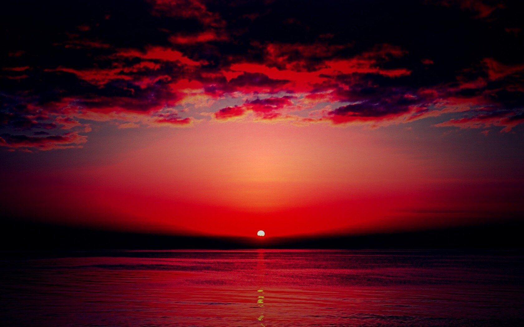 Багровый закат обои