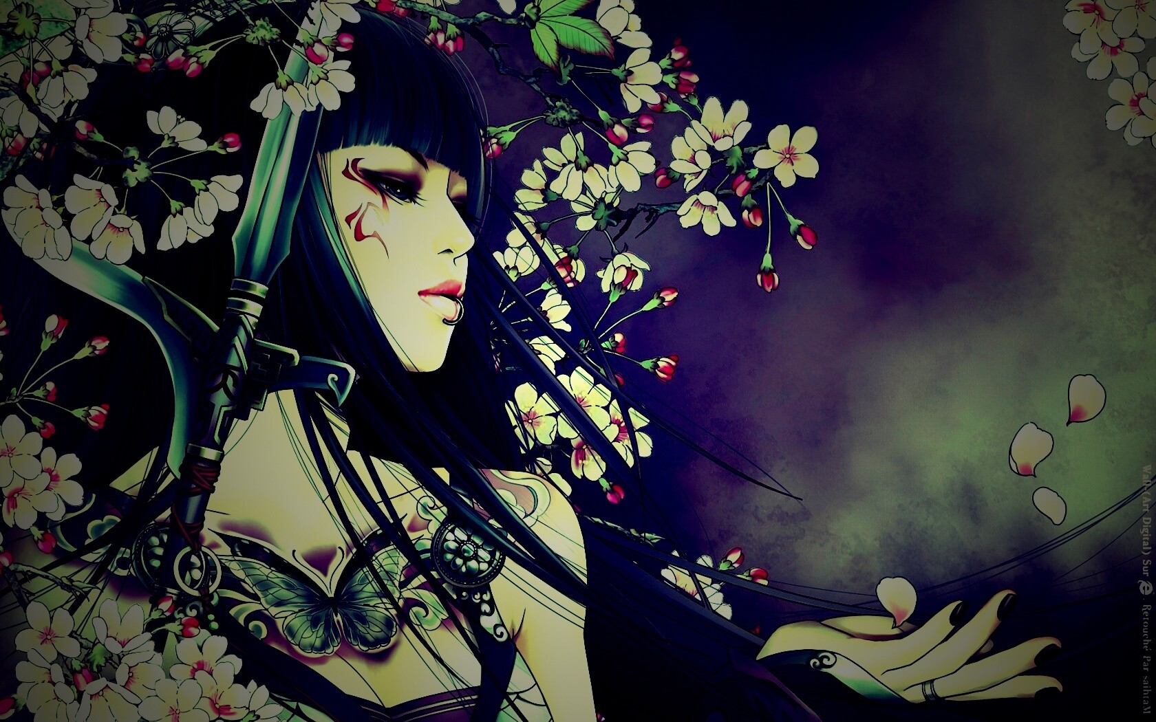 Элегантная девушка с оружием обои