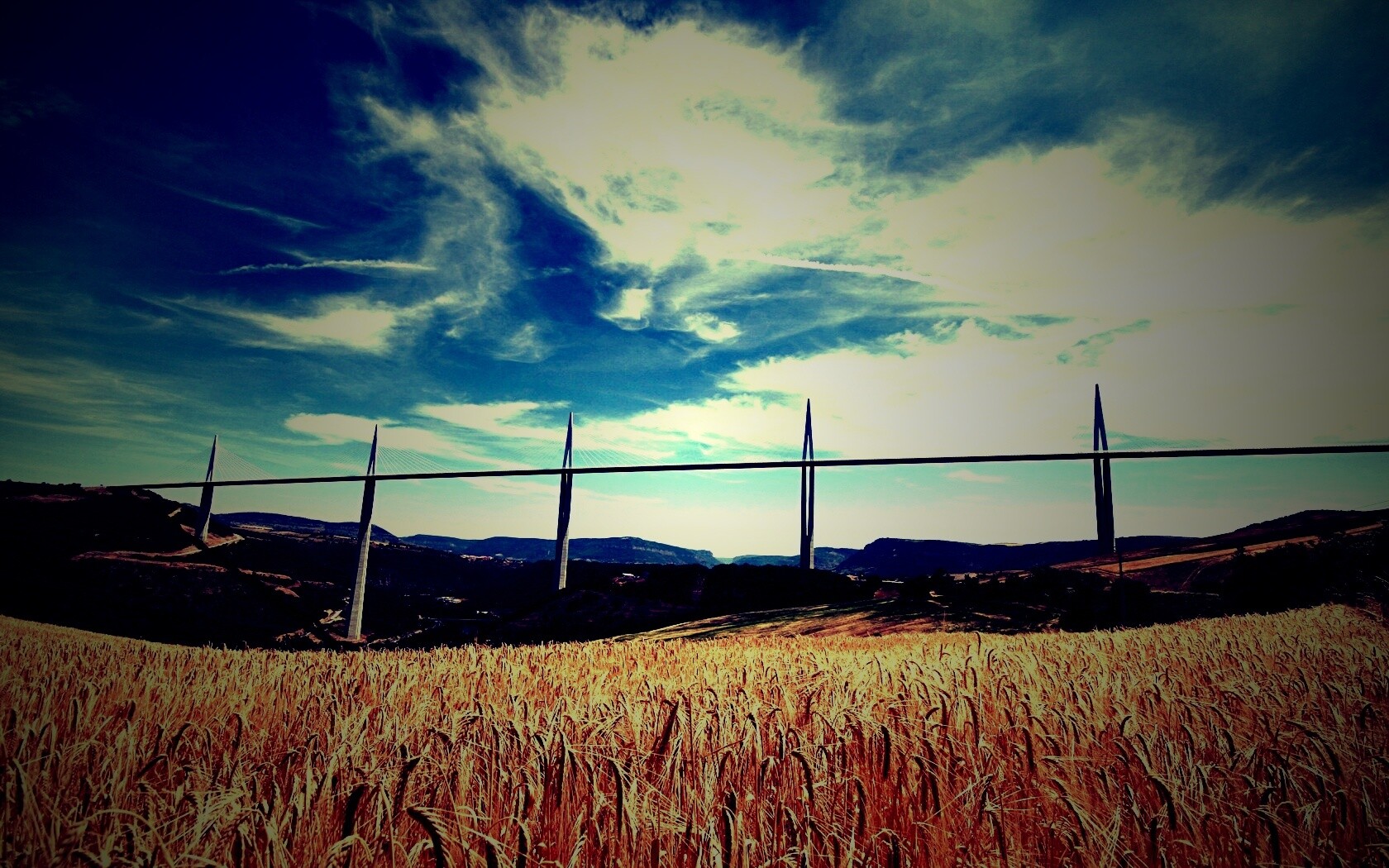 Мост над долиной обои