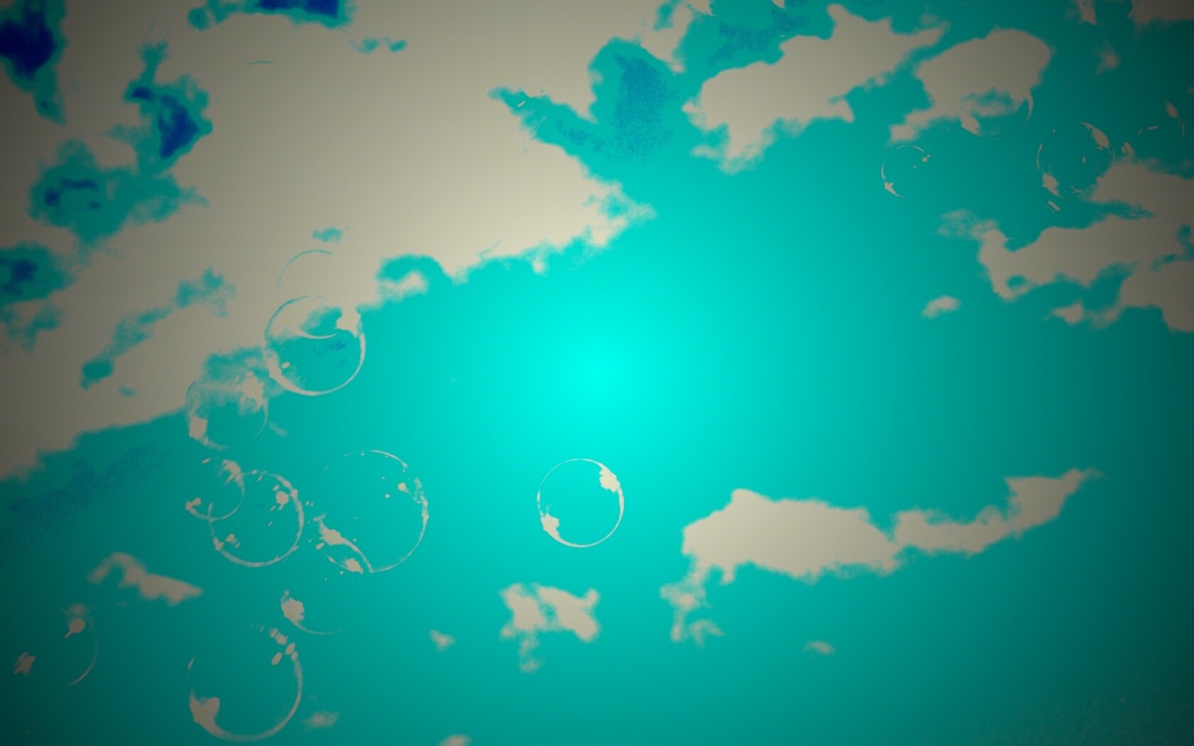 Мыльные пузыри в небе обои