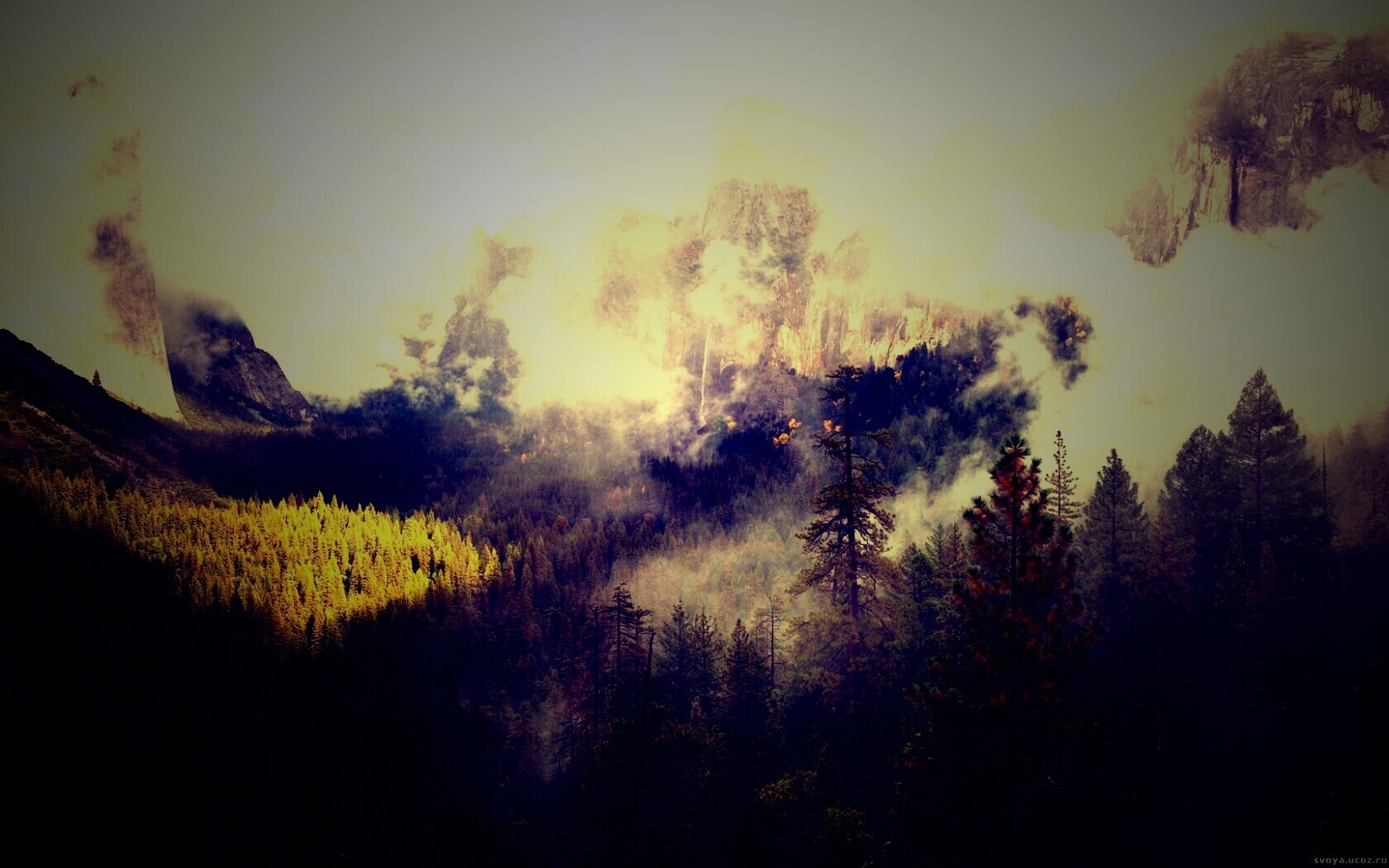 Туман в горах обои