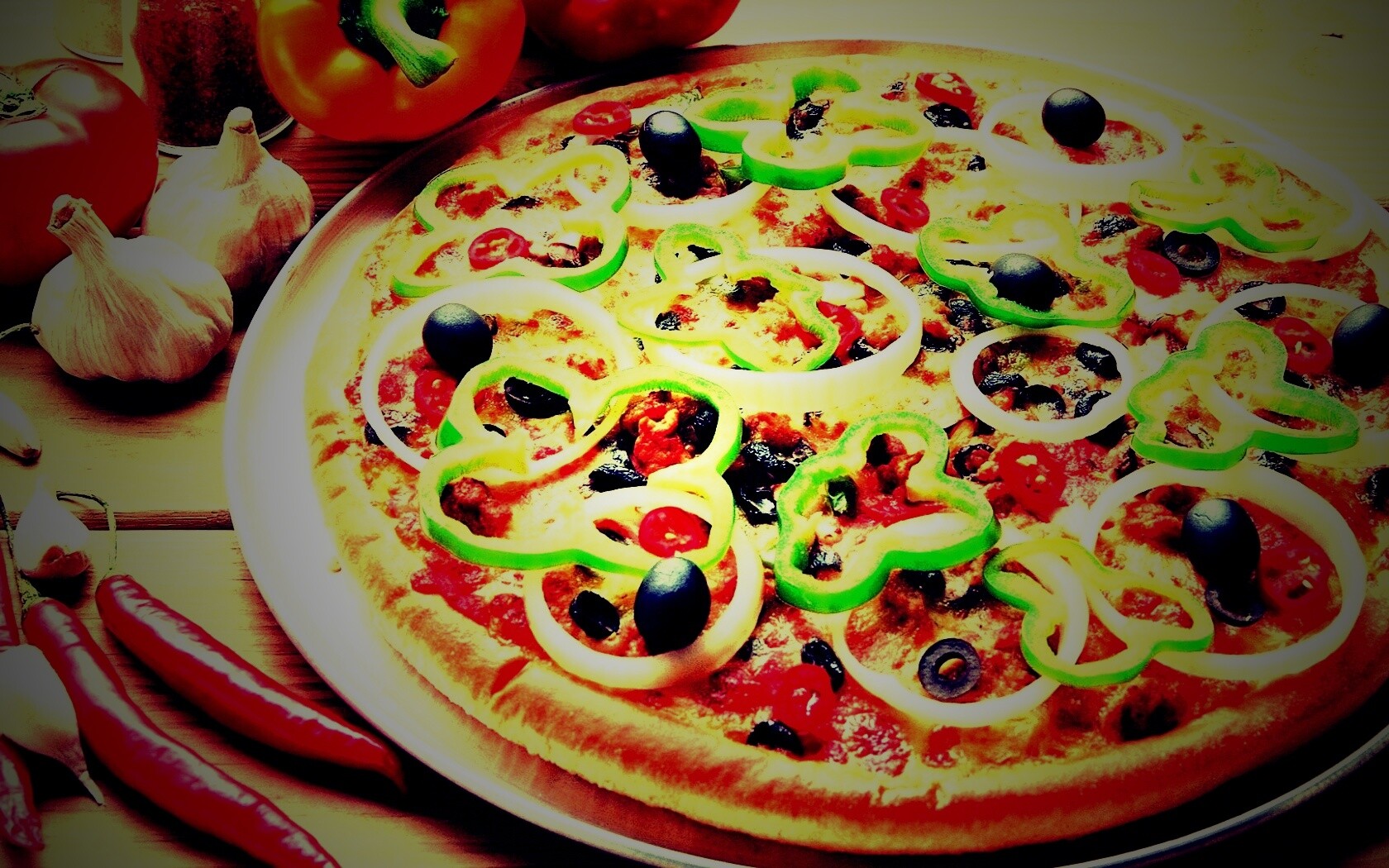 Пицца с паприкой обои