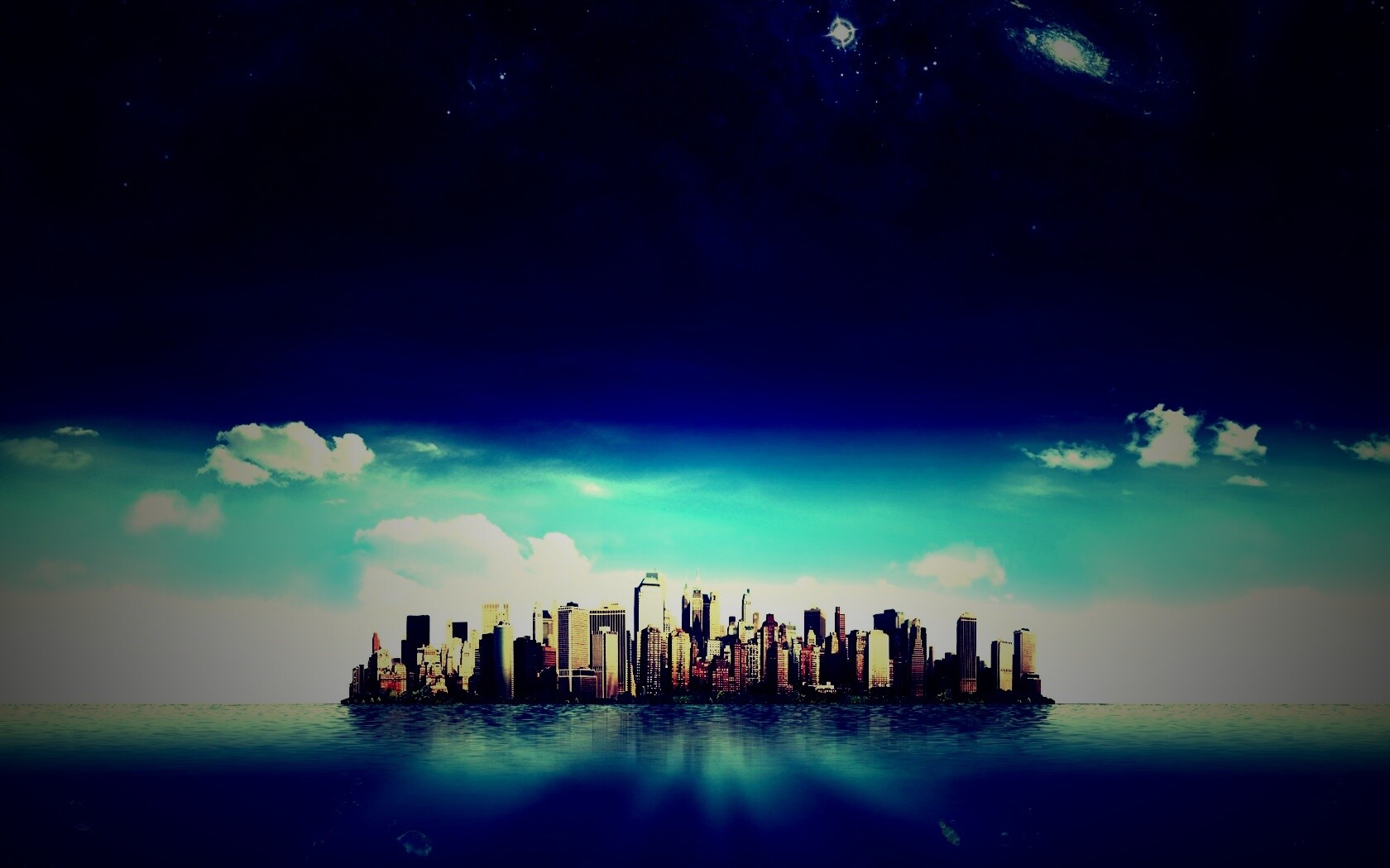 Город на острове обои