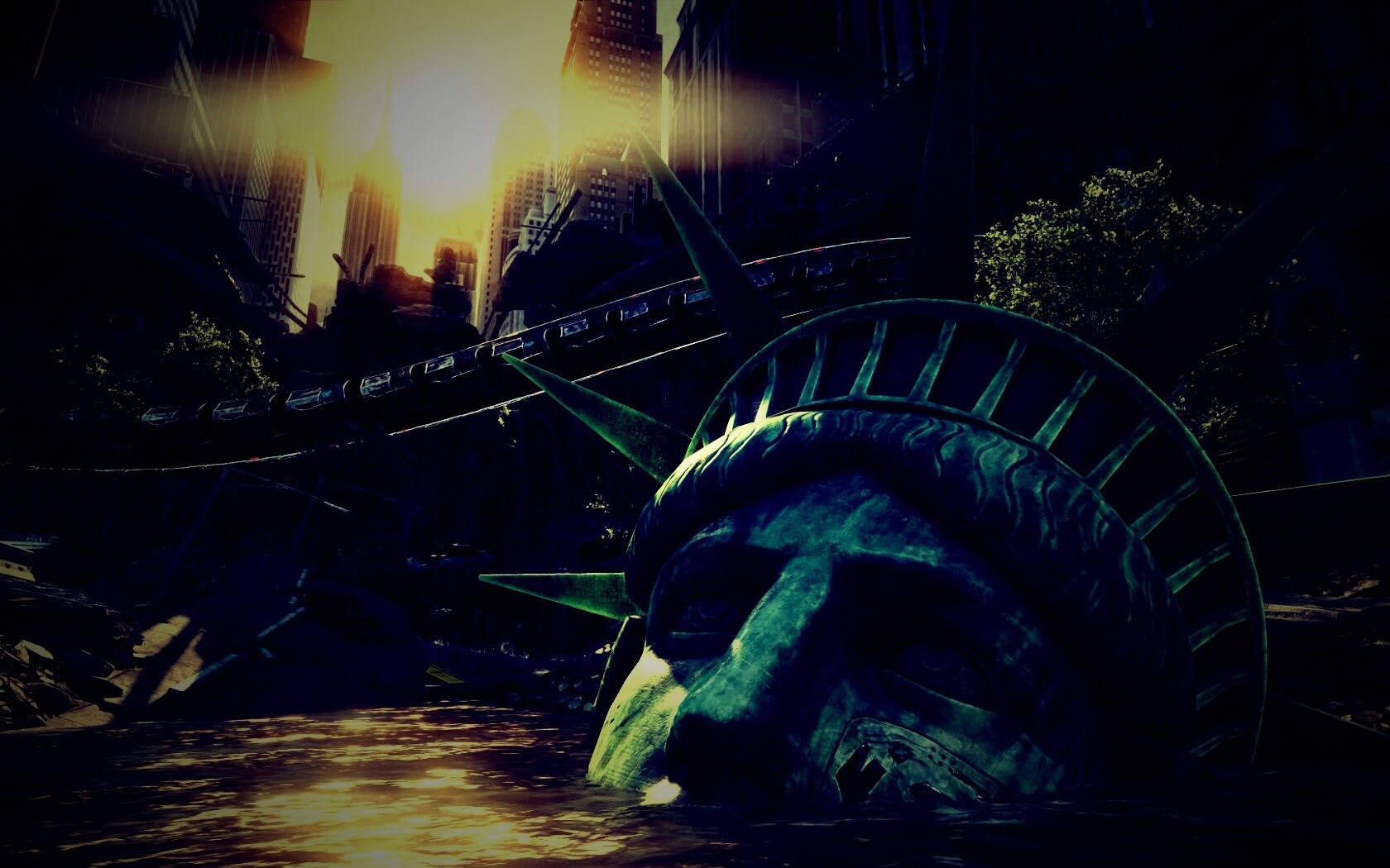 Руины статуи свободы в Crysis обои