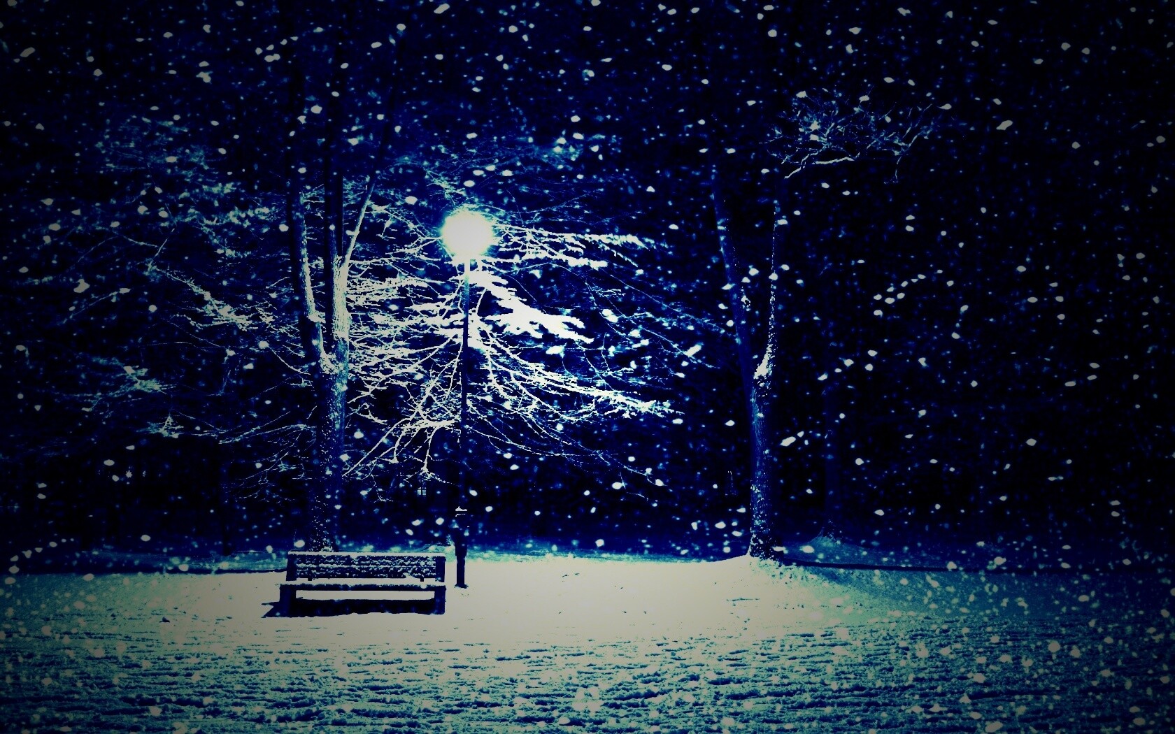 Ночь..улица..фонарь..скамейка.. обои