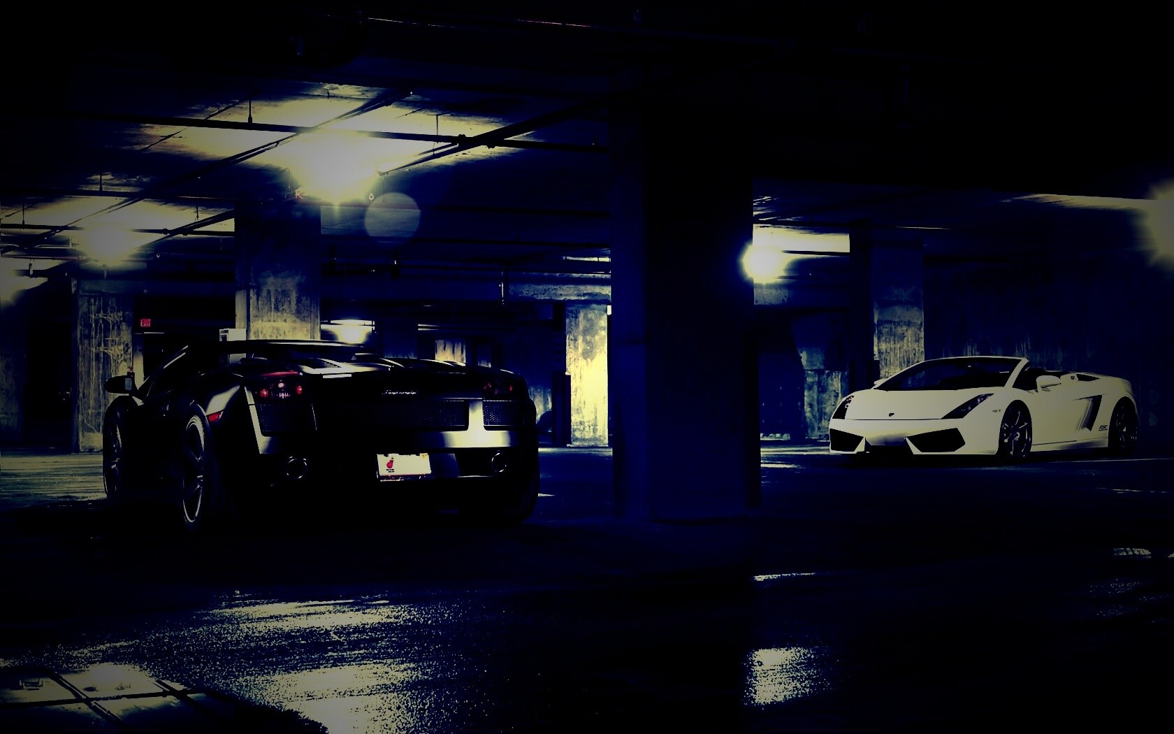 Ламборджини на подземной парковке обои