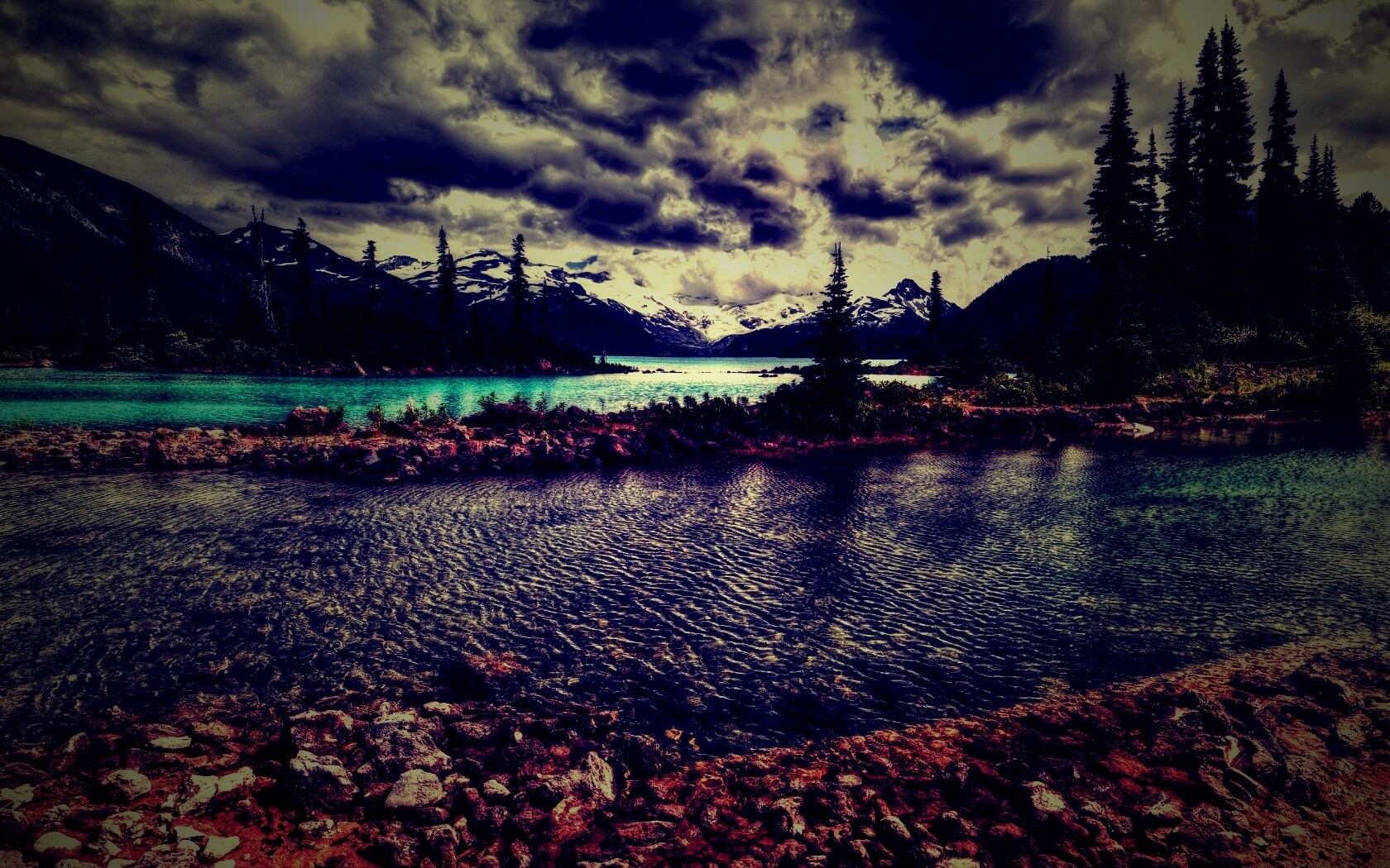 Горная река обои