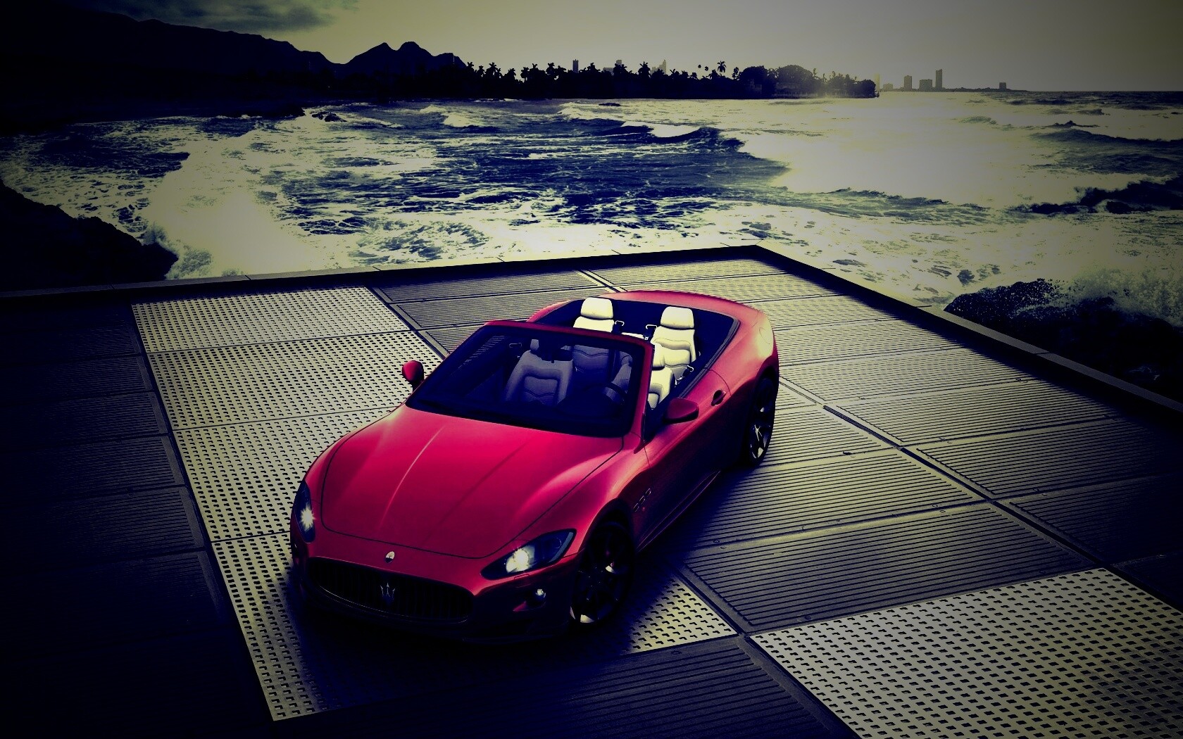 Мазерати на берегу моря обои