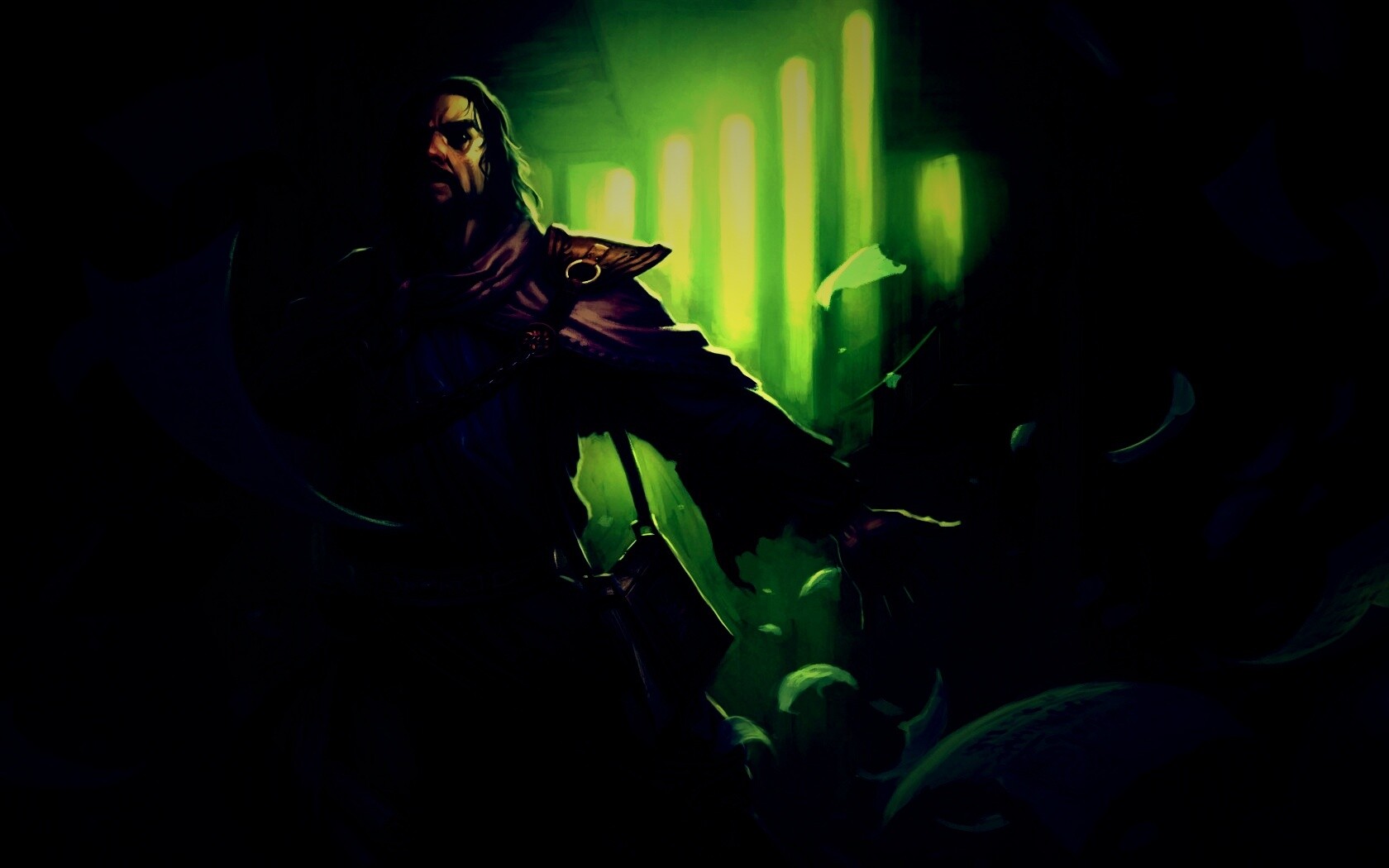 Маг в библиотеке обои