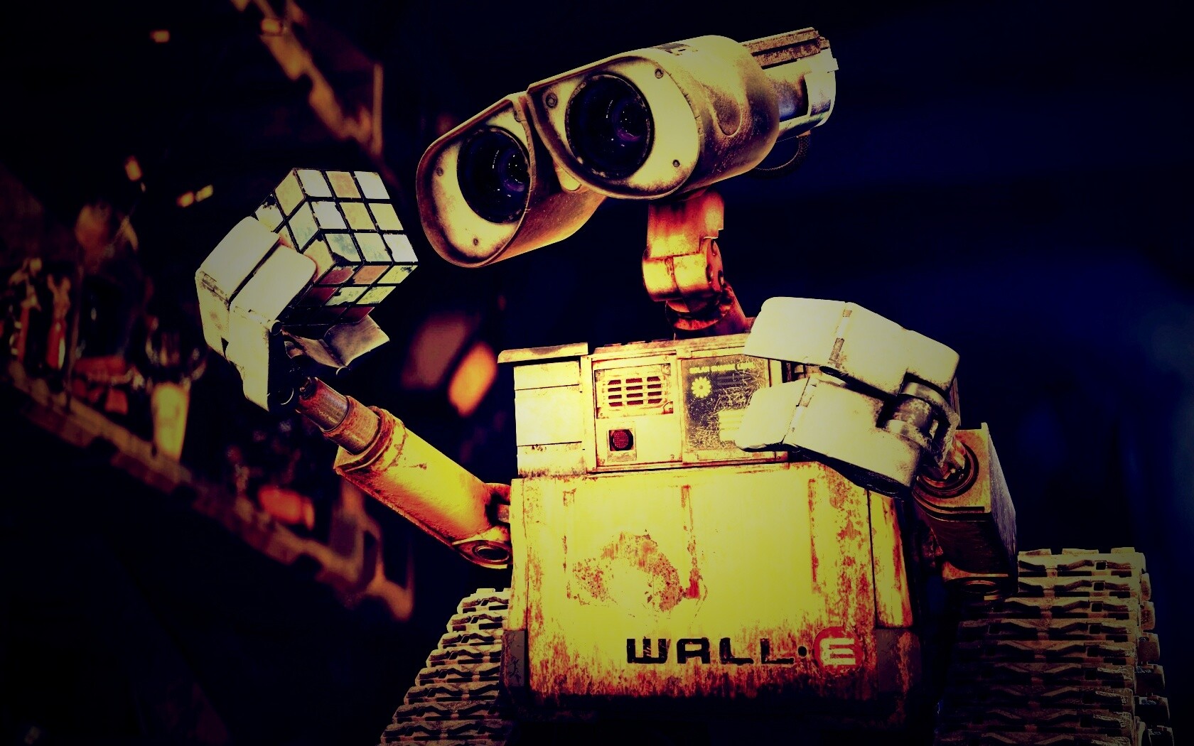 Валли и кубик Рубика обои