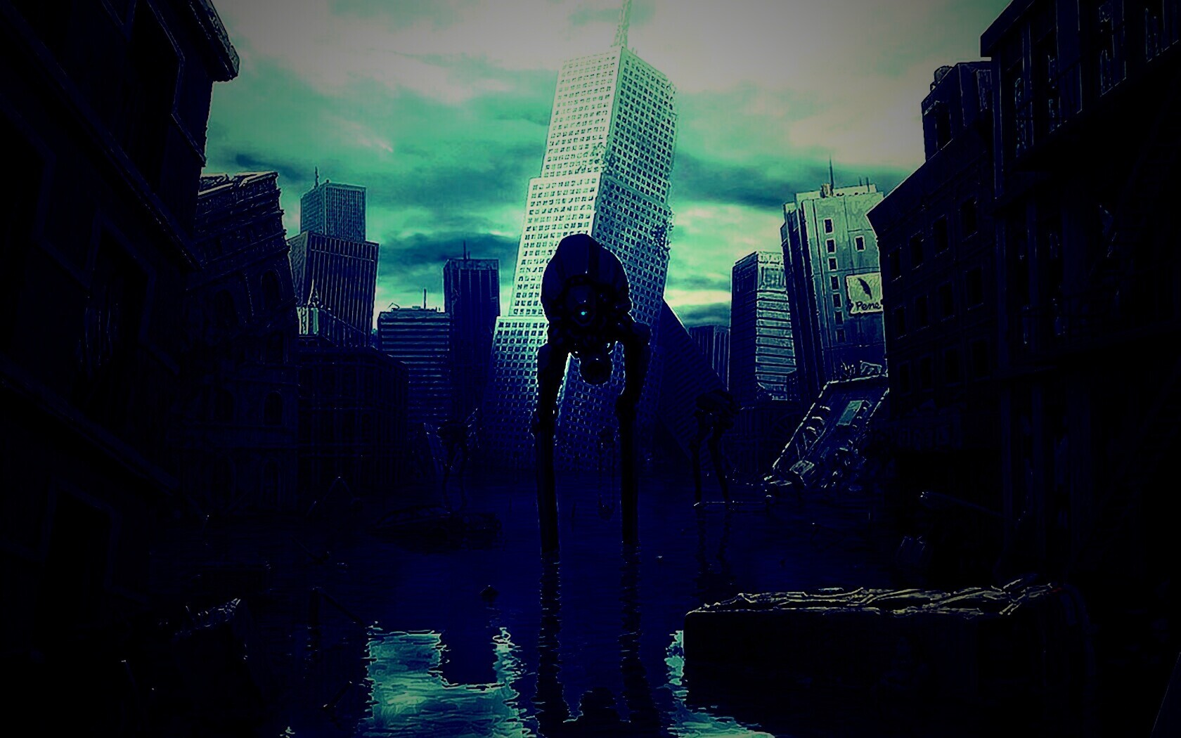 Постапокалиптический город обои