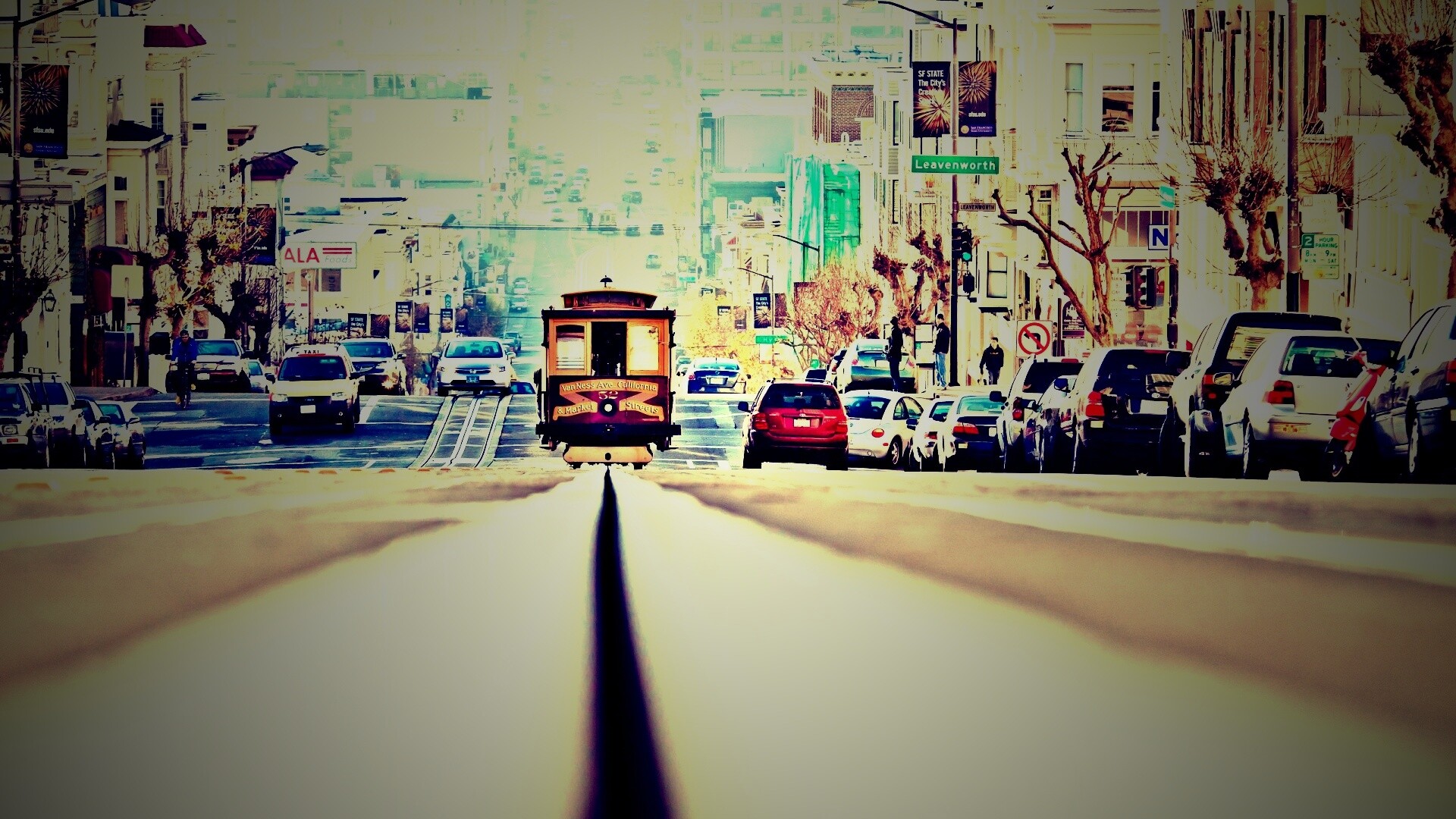 Утро в городе обои