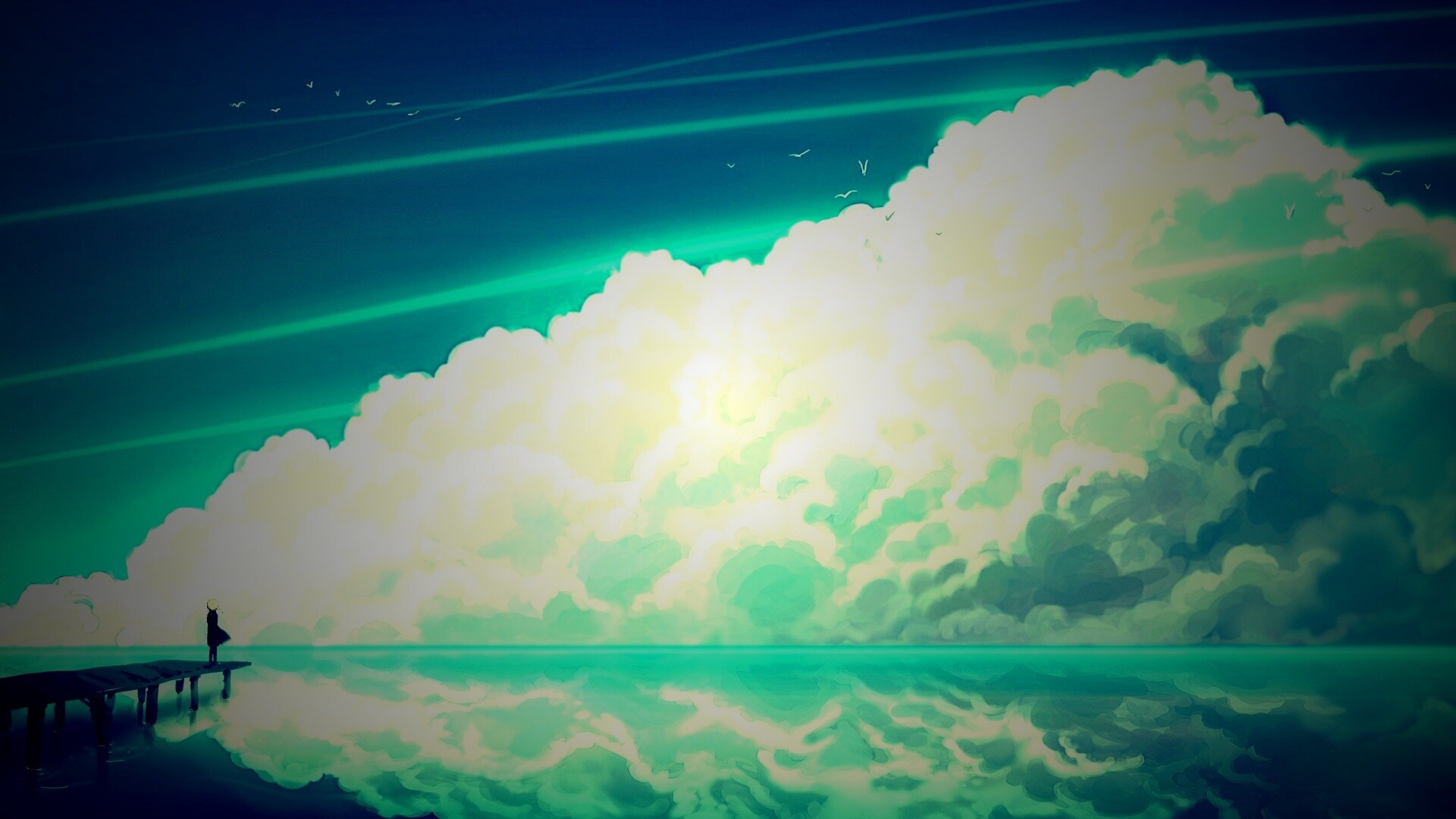 Облако на горизонте обои