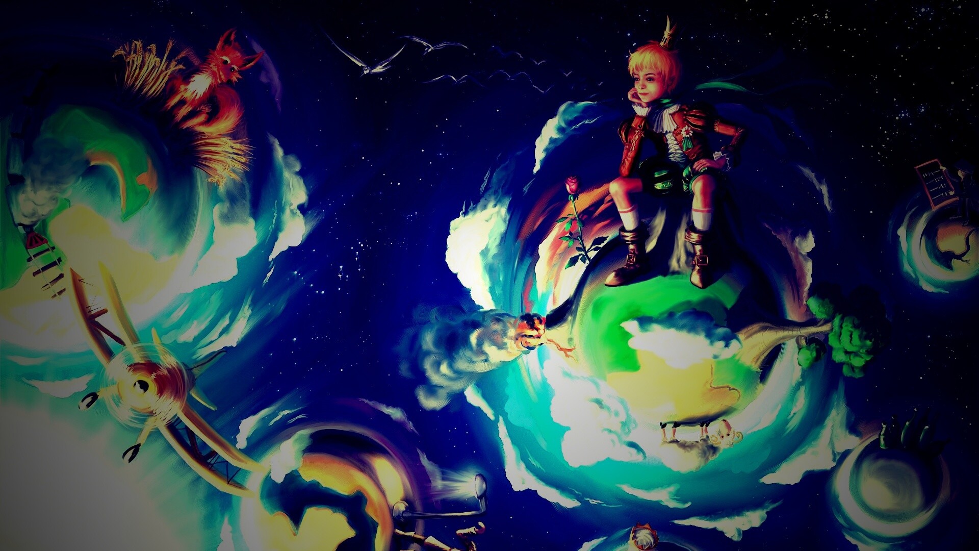 Арт на сказку Маленький Принц обои