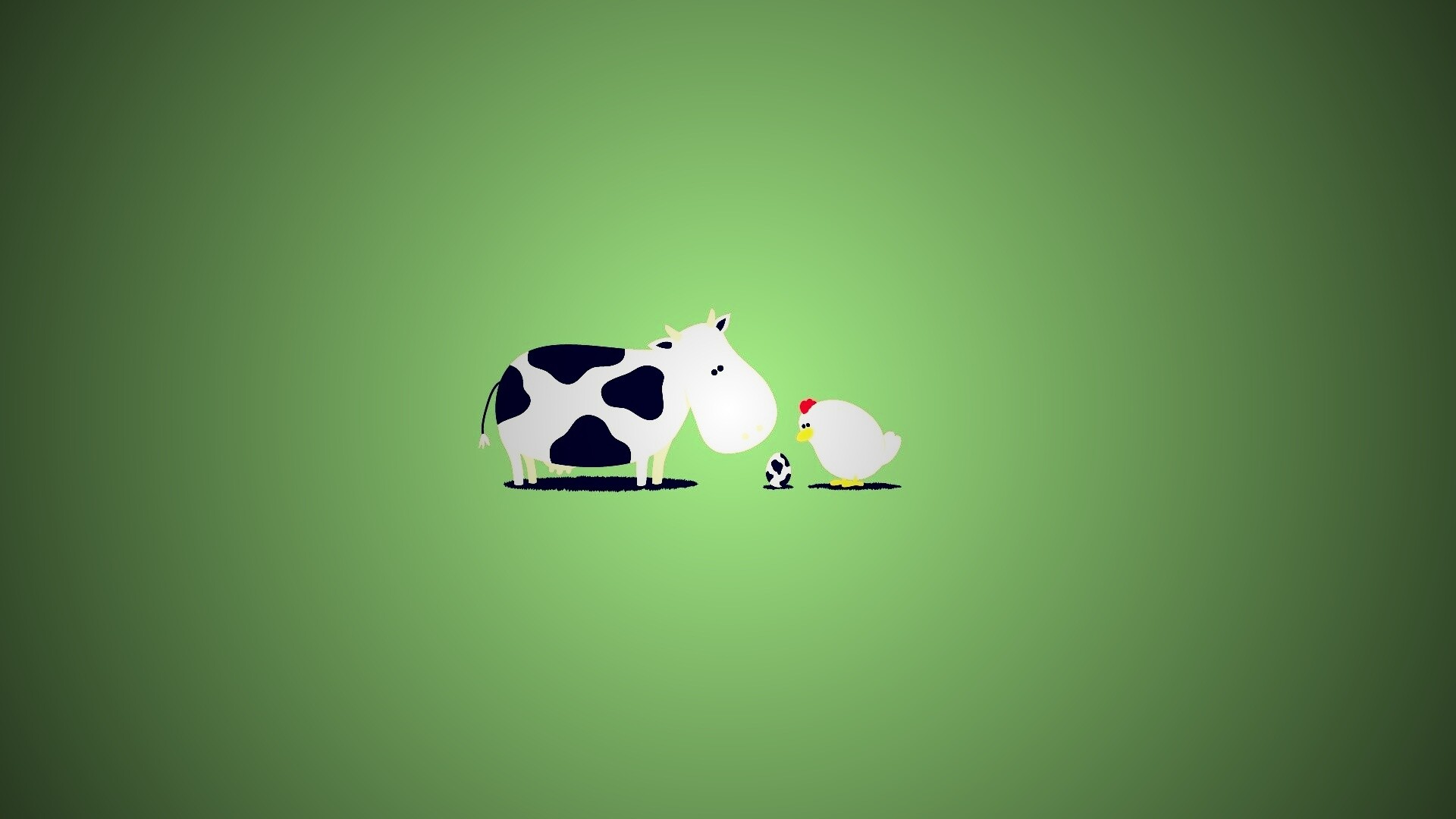 Корова + курица обои