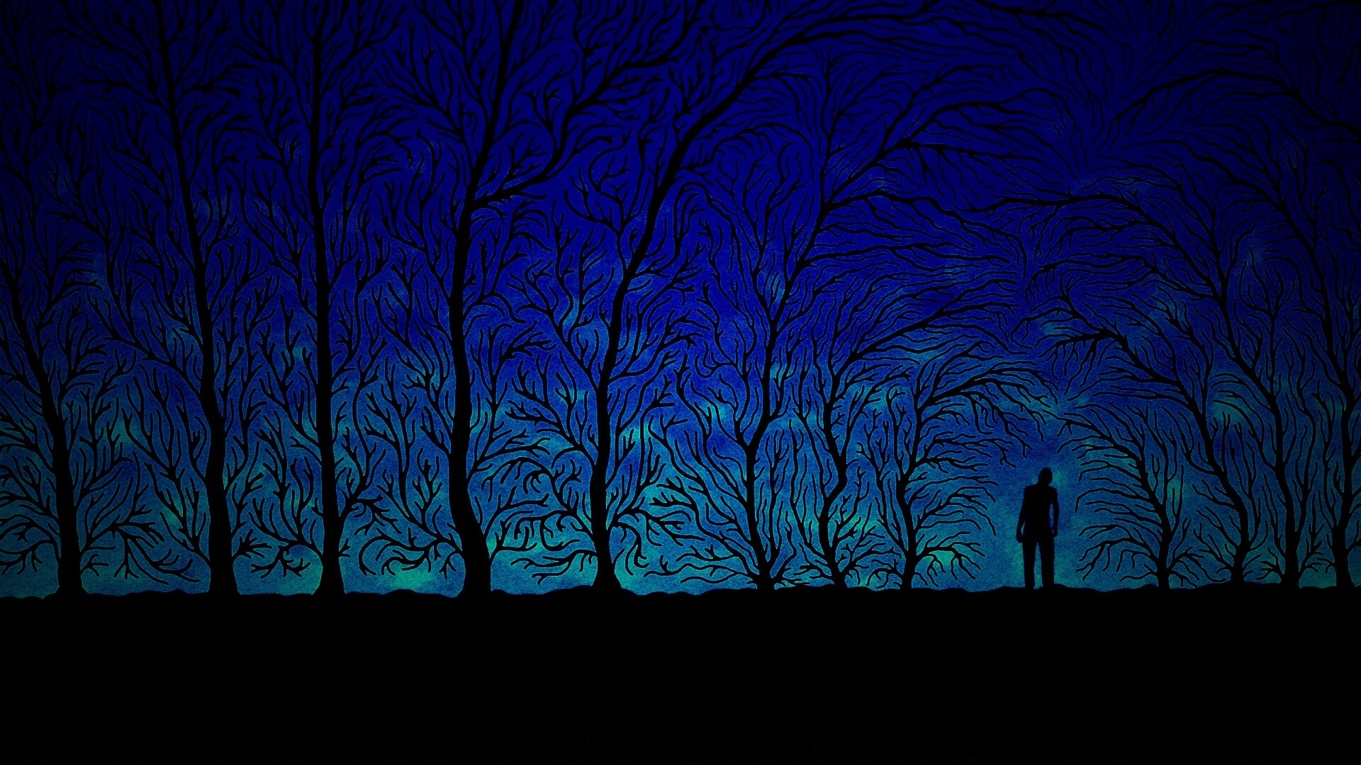 Смыкающиеся деревья обои