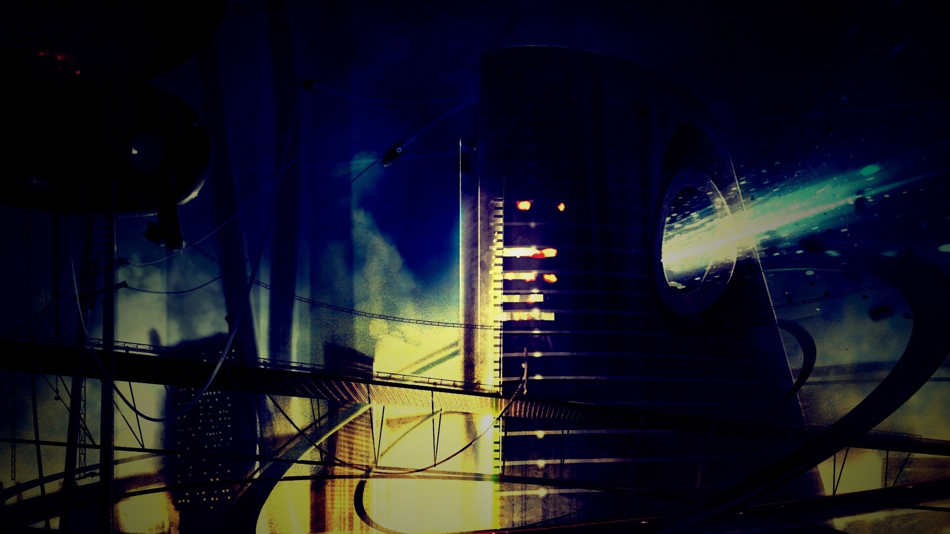 Выброс в городе будущего обои