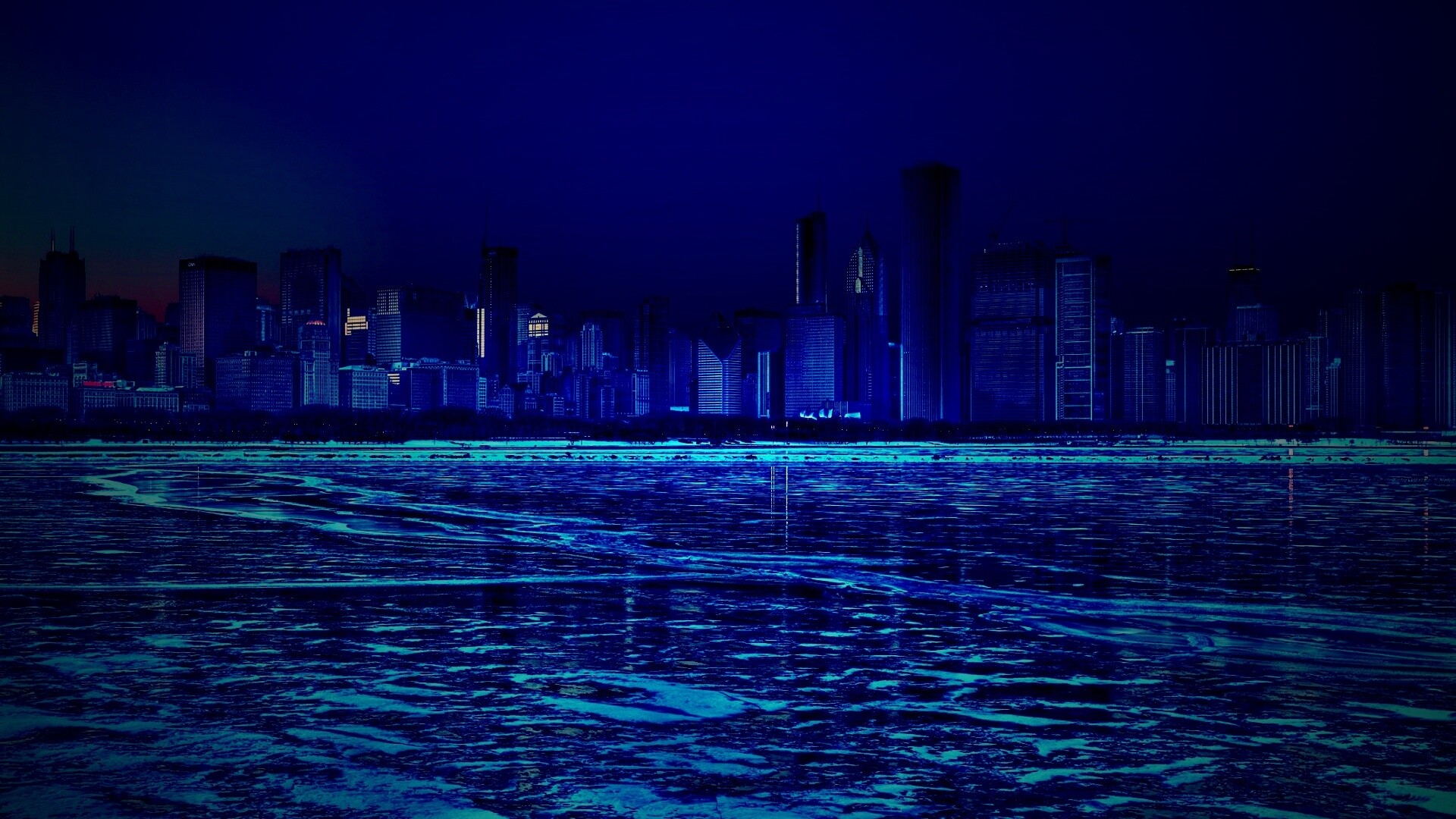 Зима в мегаполисе обои