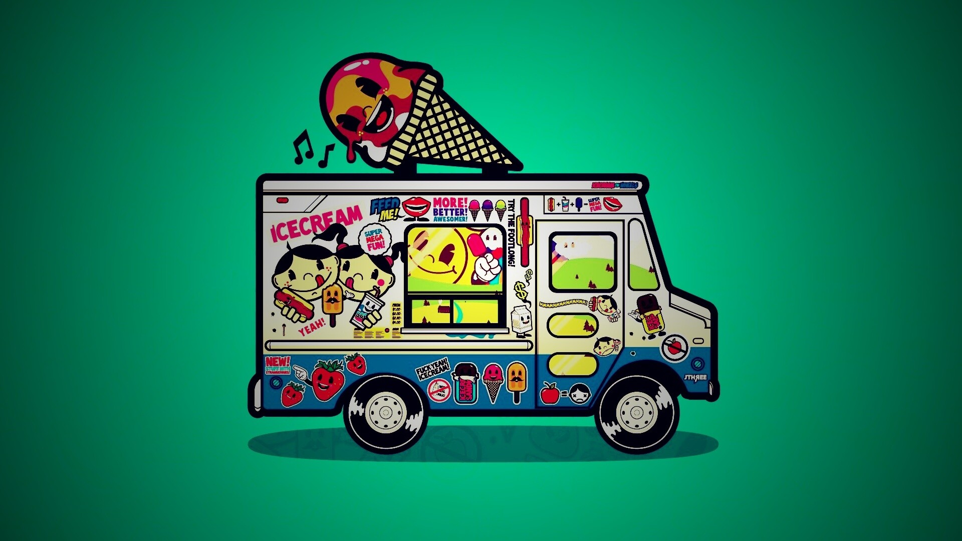 Фургончик мороженщика обои