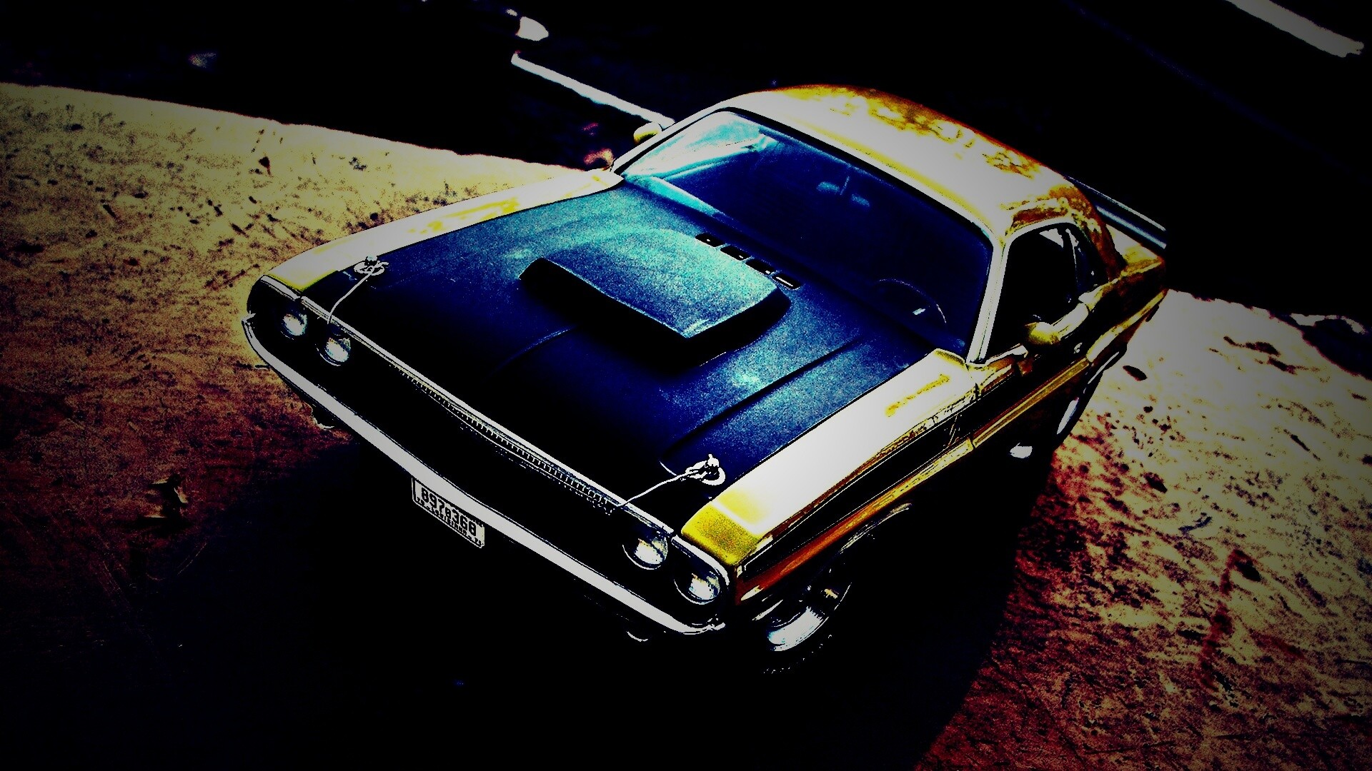 Додж на  каменистой поверхности обои