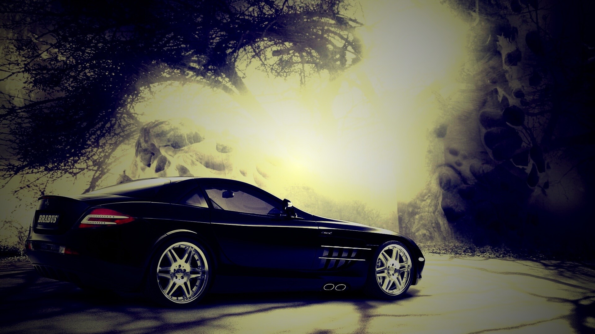 Черный спорткар Мерседес обои