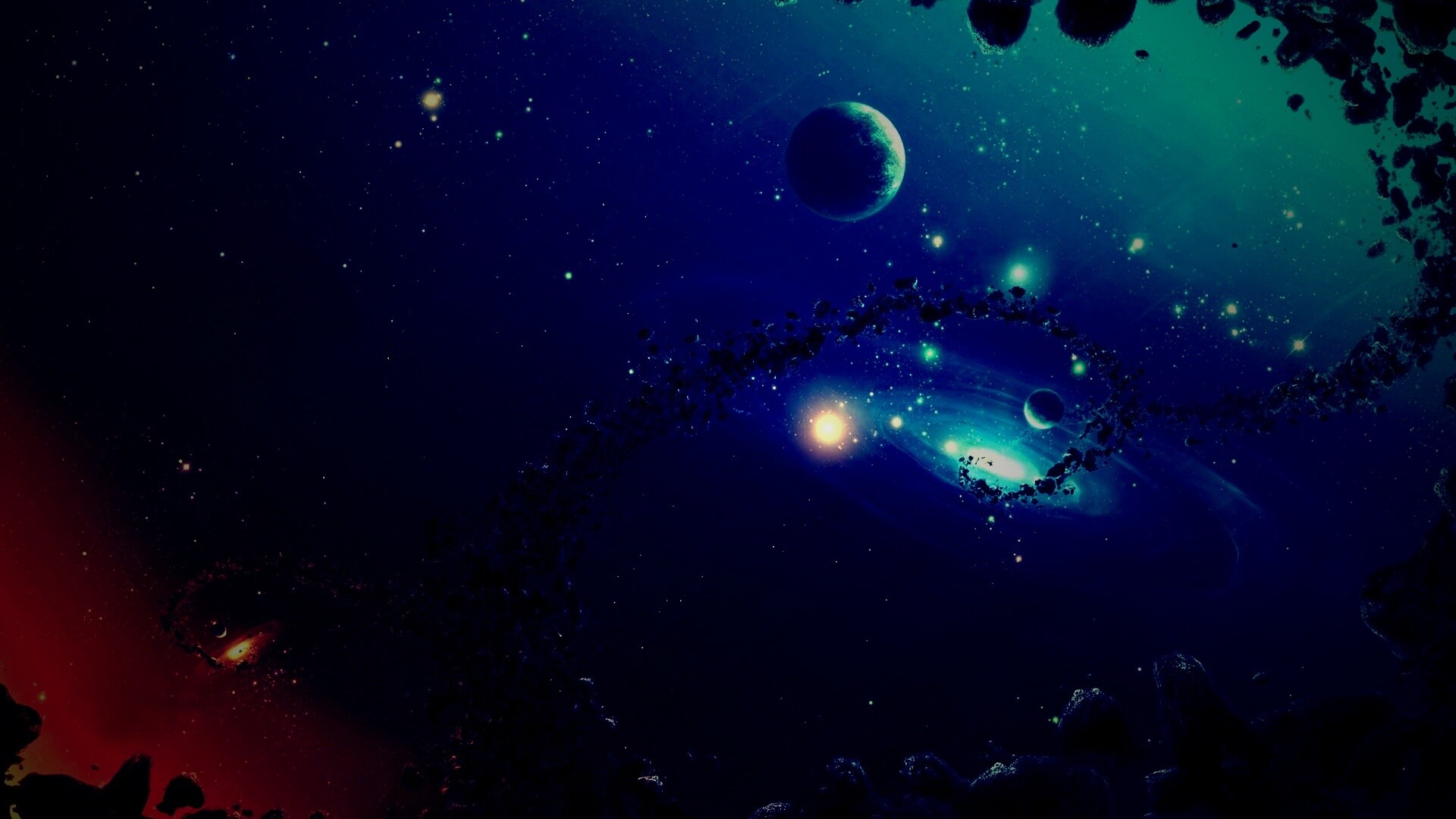 Причудливый пояс астероидов обои