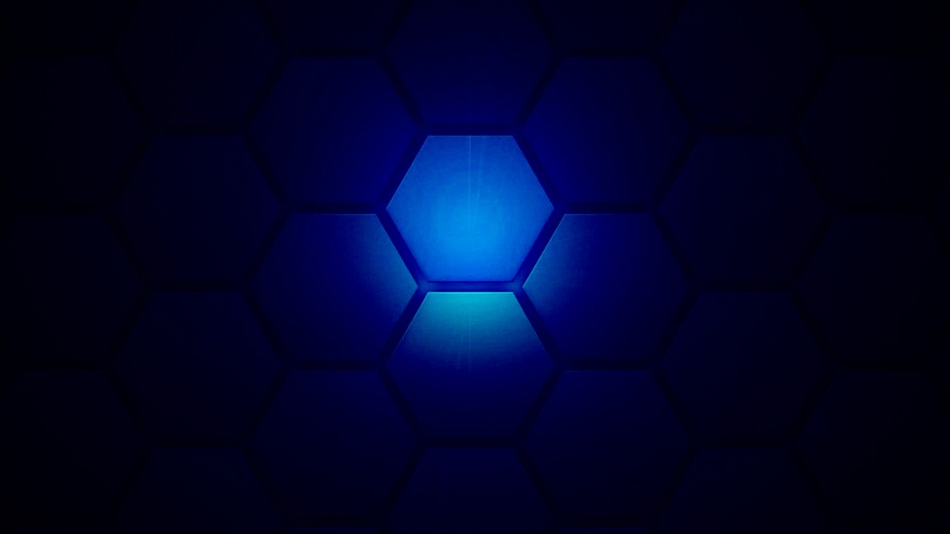 Светящийся синий шестиугольник обои