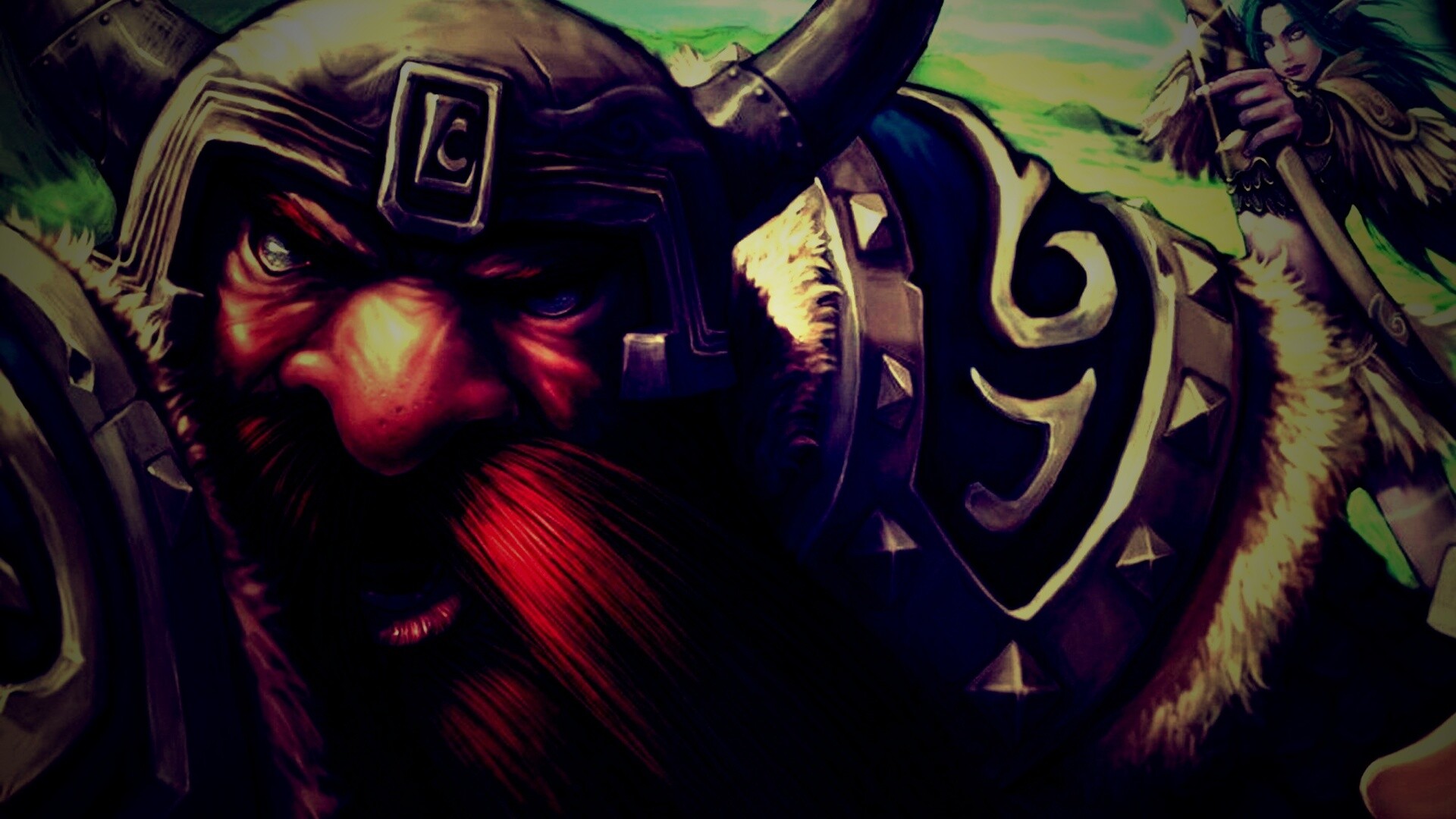 Гном убегающий от ночной эльфийки обои