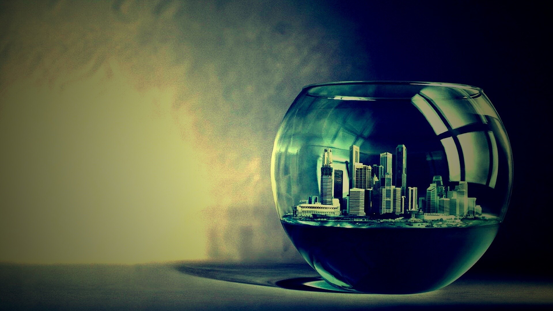 Город в аквариуме обои