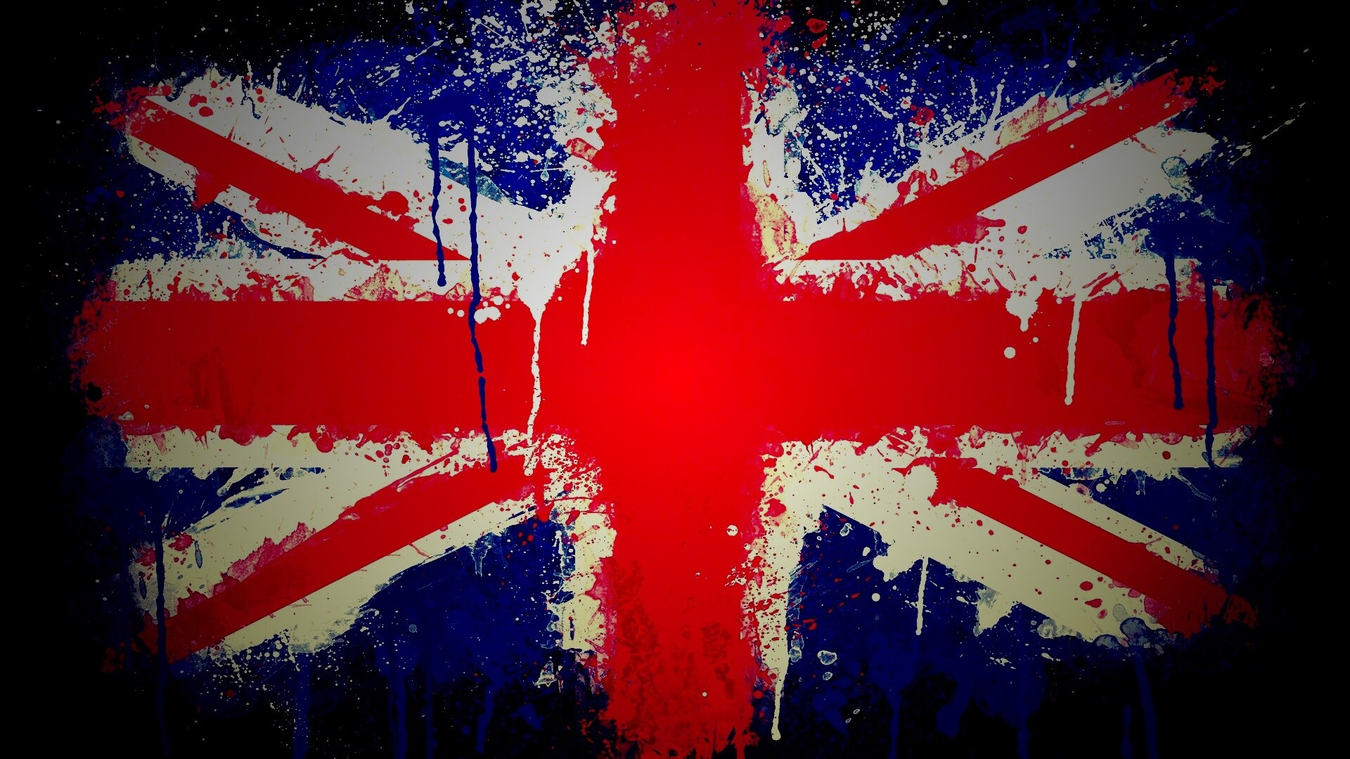 Британский флаг нарисованный краской обои