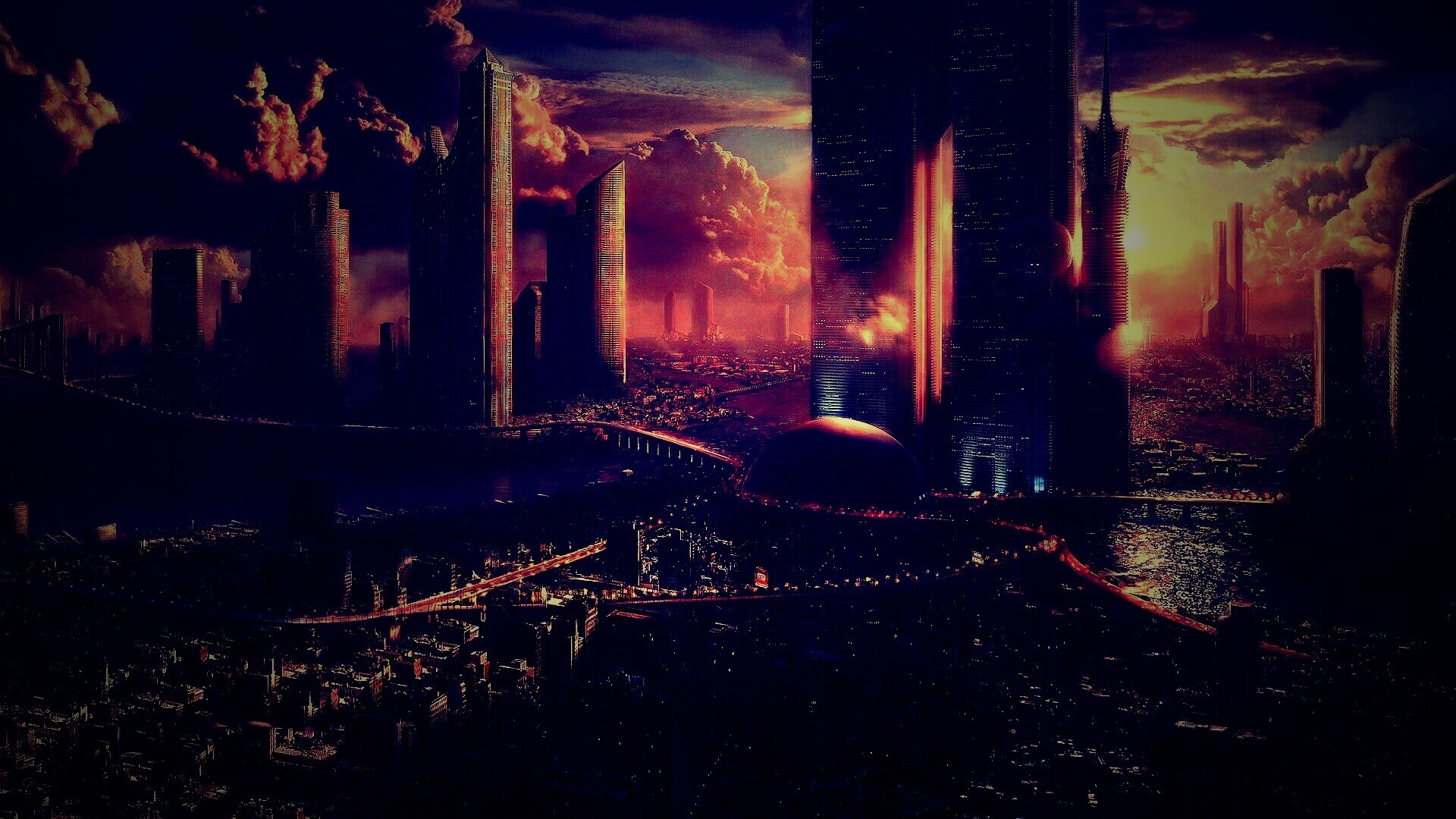 Город будущего обои