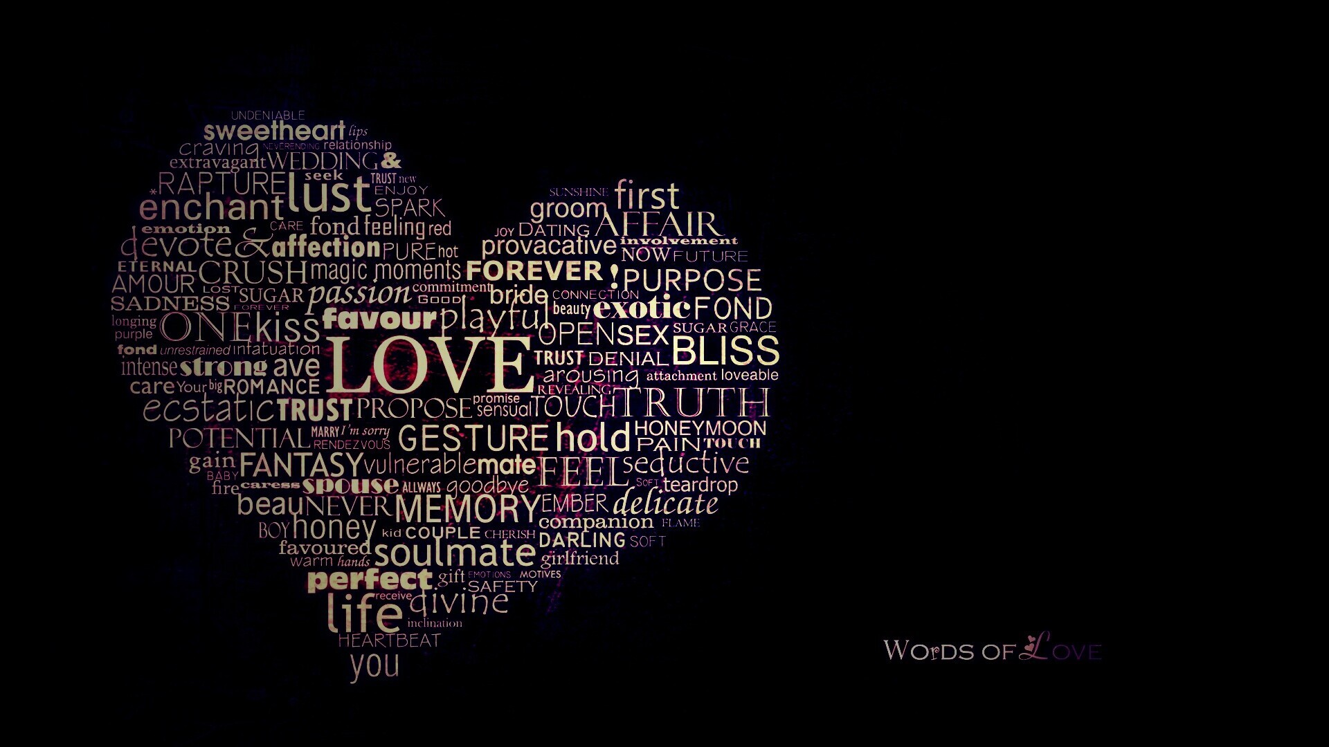 Слова любви обои