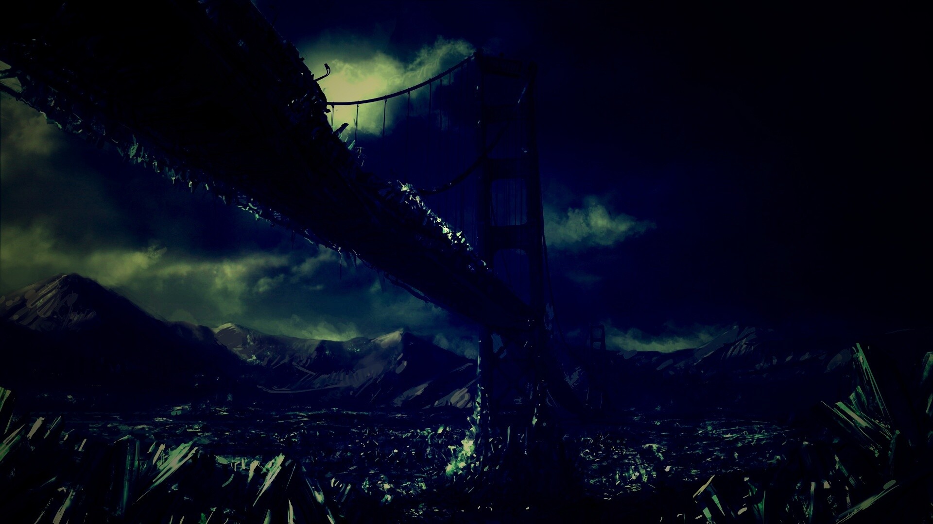 Постапокалиптические Золотые Ворота обои