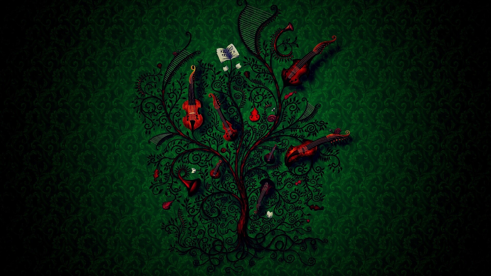 Музыкальное дерево обои